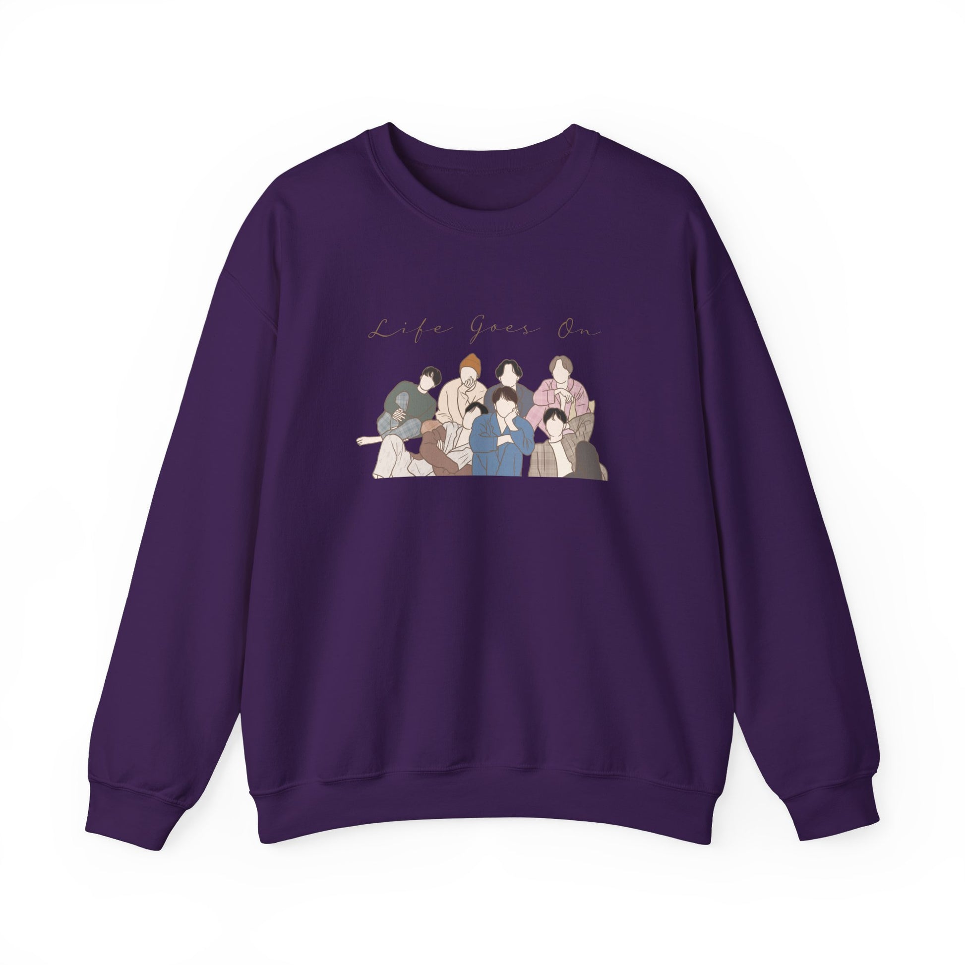 Life Goes On-Inspired Kpop Sweatshirt – Comforting Unisex Crewneck for ARMY and Korean Pop Fans