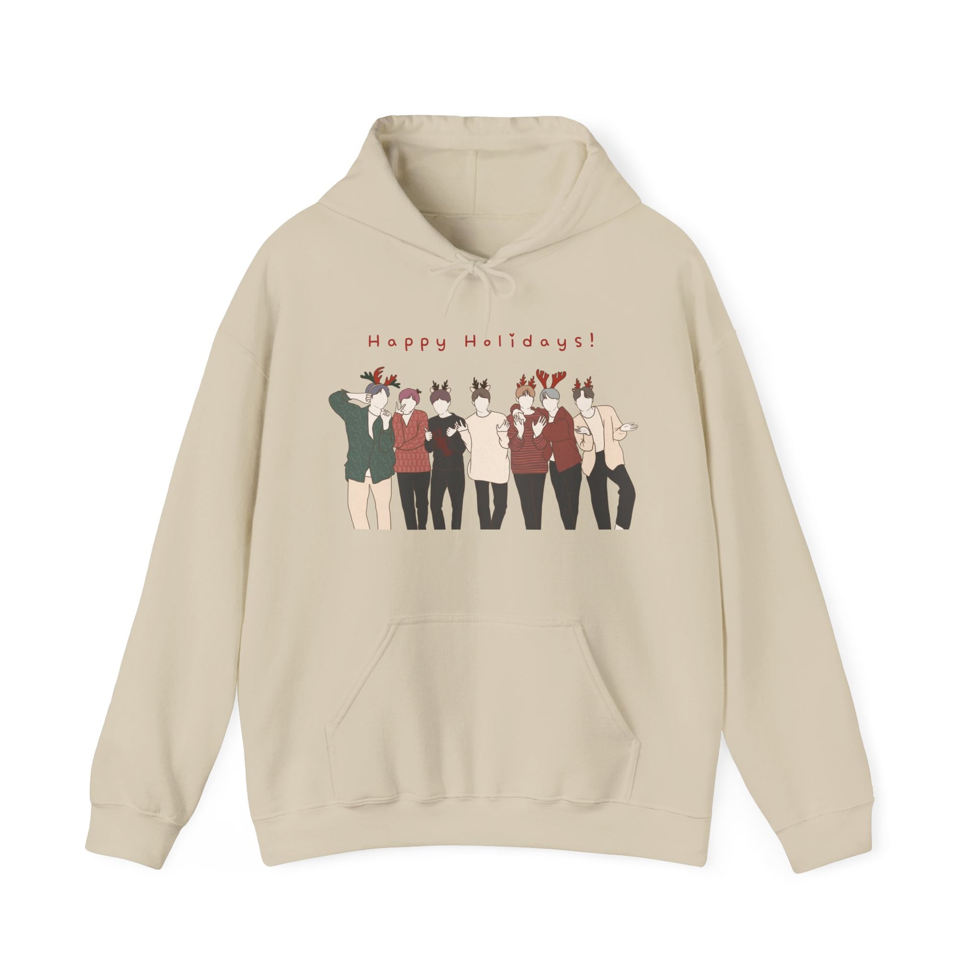 Kpop Holiday Hoodie – Festive Hooded Sweatshirt Gift for ARMY and Korean Pop Fans