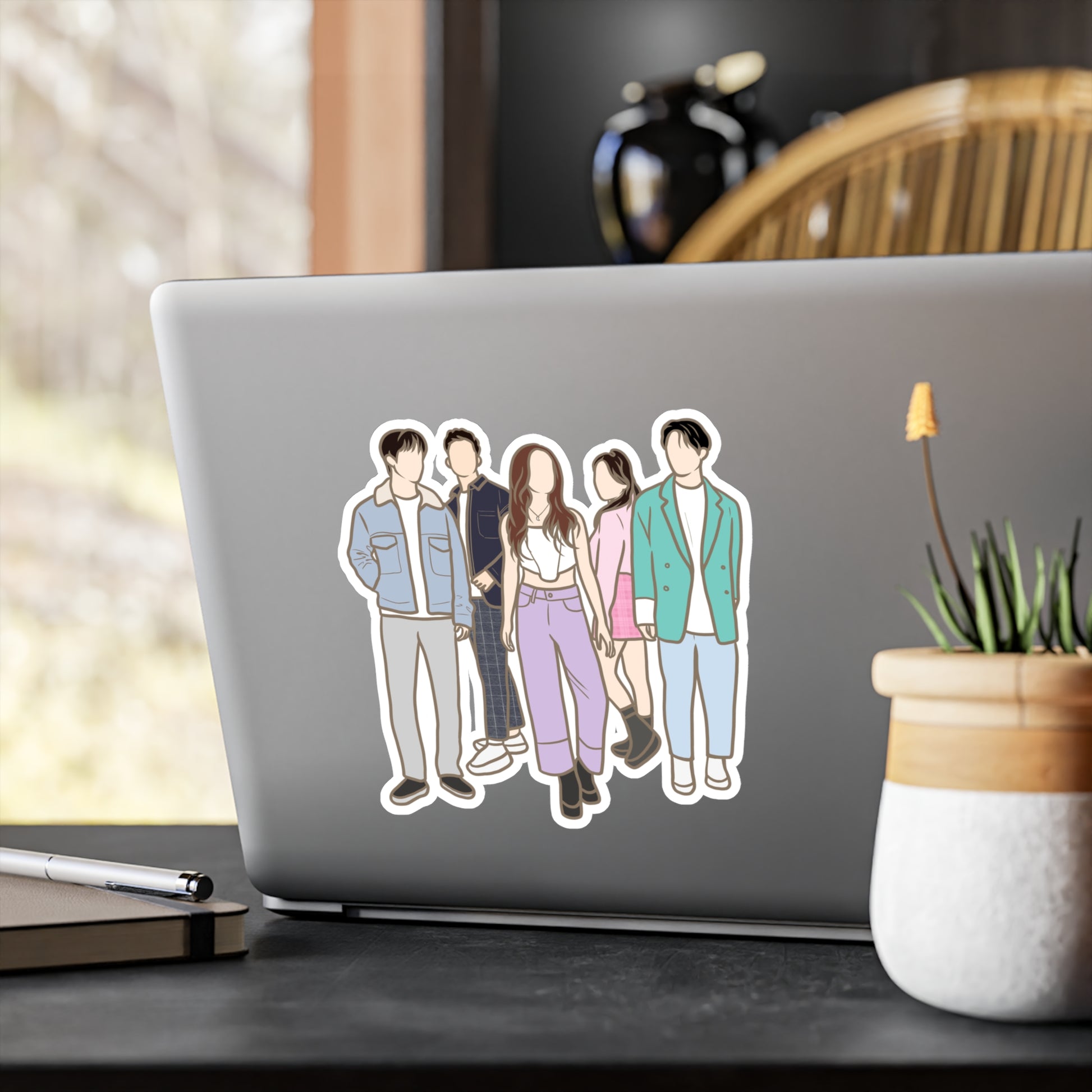 XO, Kitty Kdrama Sticker – Kiss-Cut Fanart for Teen Romance and K-Culture Fans