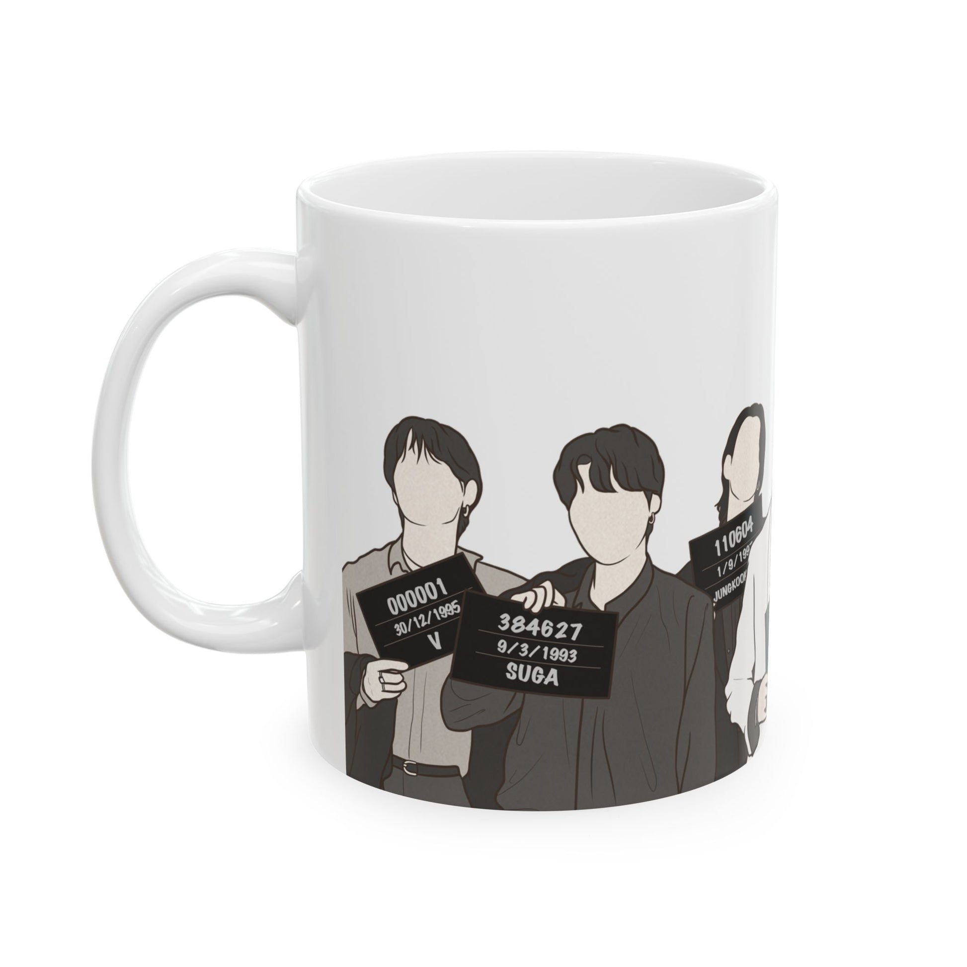 Kpop Butter Mugshot Mug – Minimal Fanart Cup for Bold Fandom Vibes