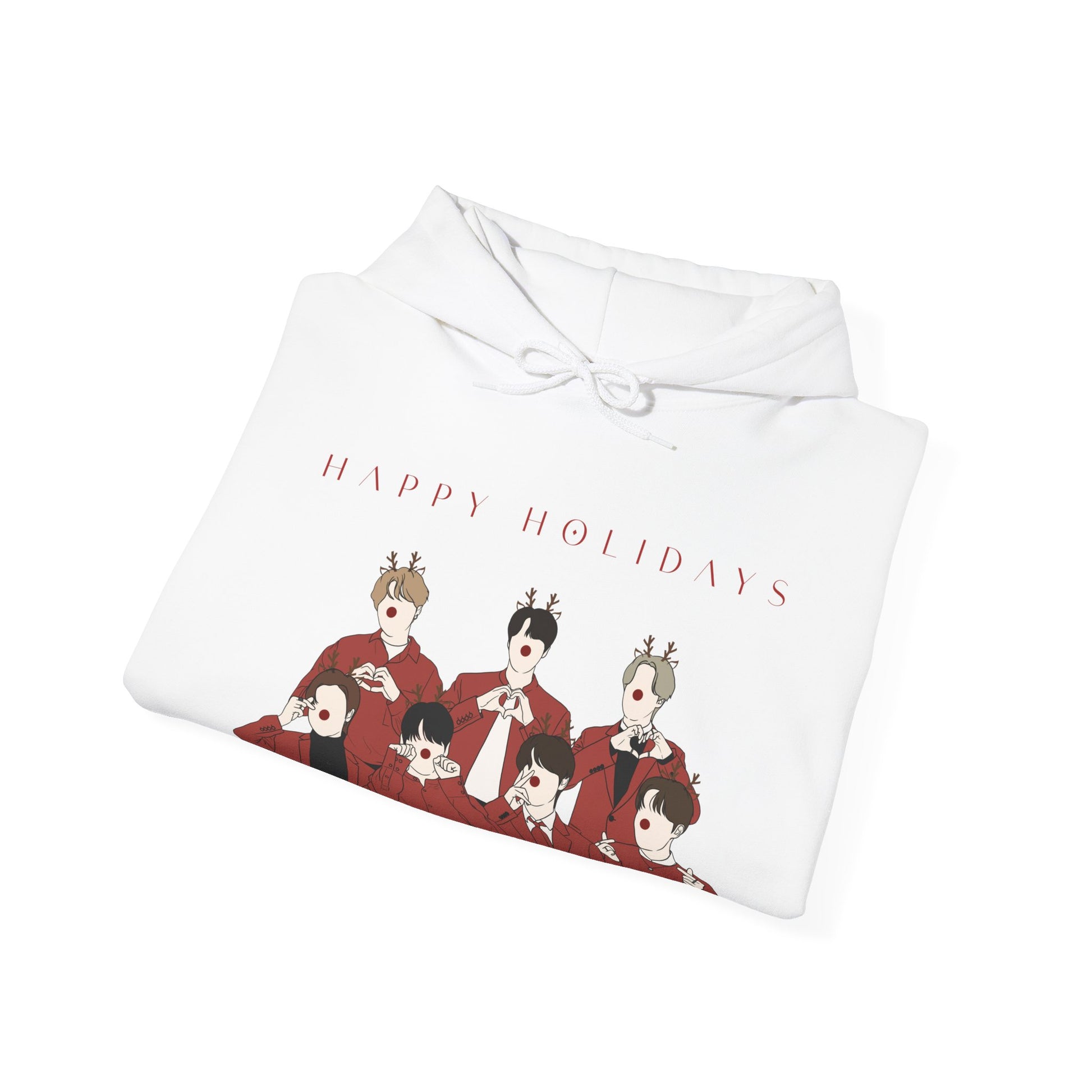 Kpop Holiday Hoodie – Christmas Hooded Sweatshirt for ARMY and Korean Pop Fans