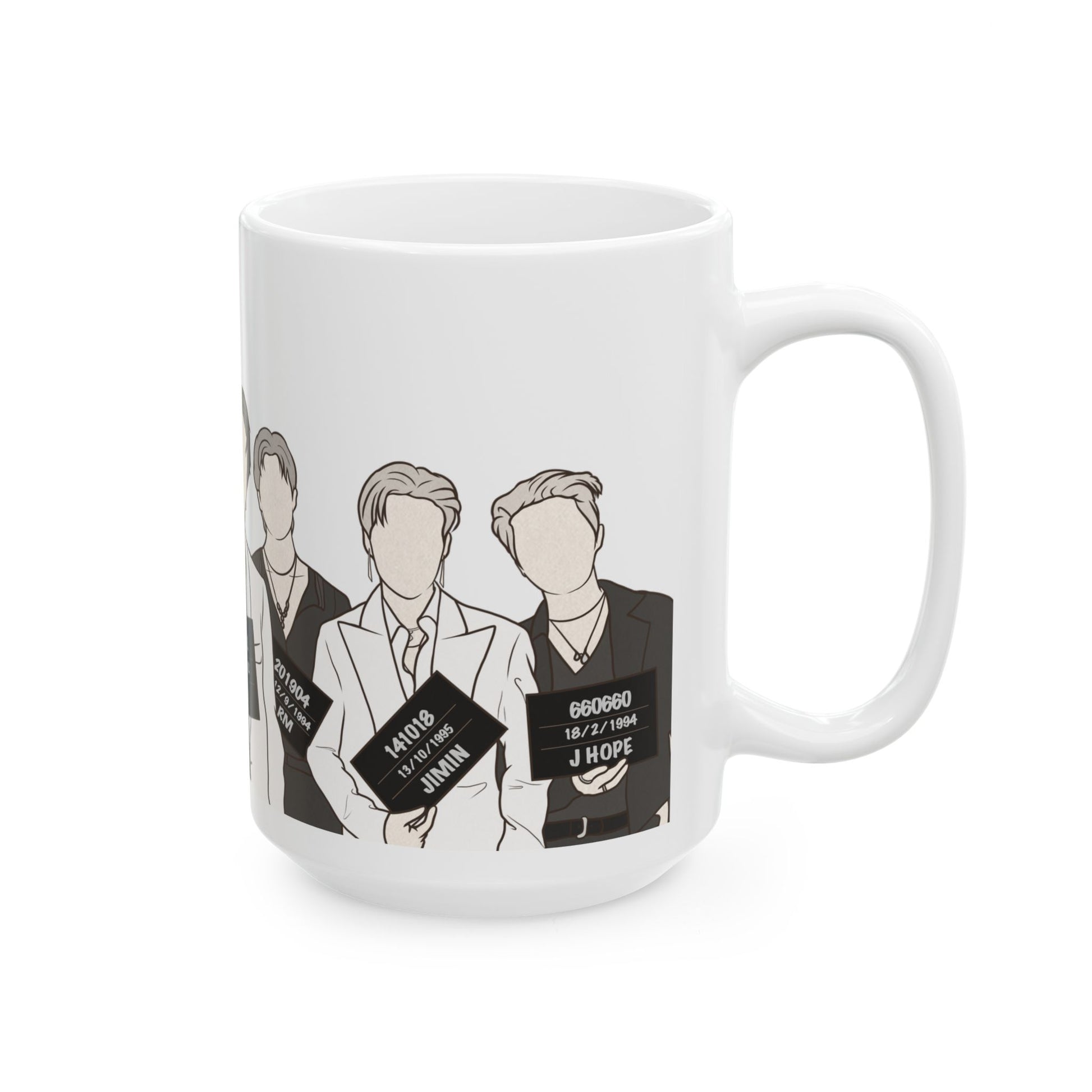 Kpop Butter Mugshot Mug – Minimal Fanart Cup for Bold Fandom Vibes