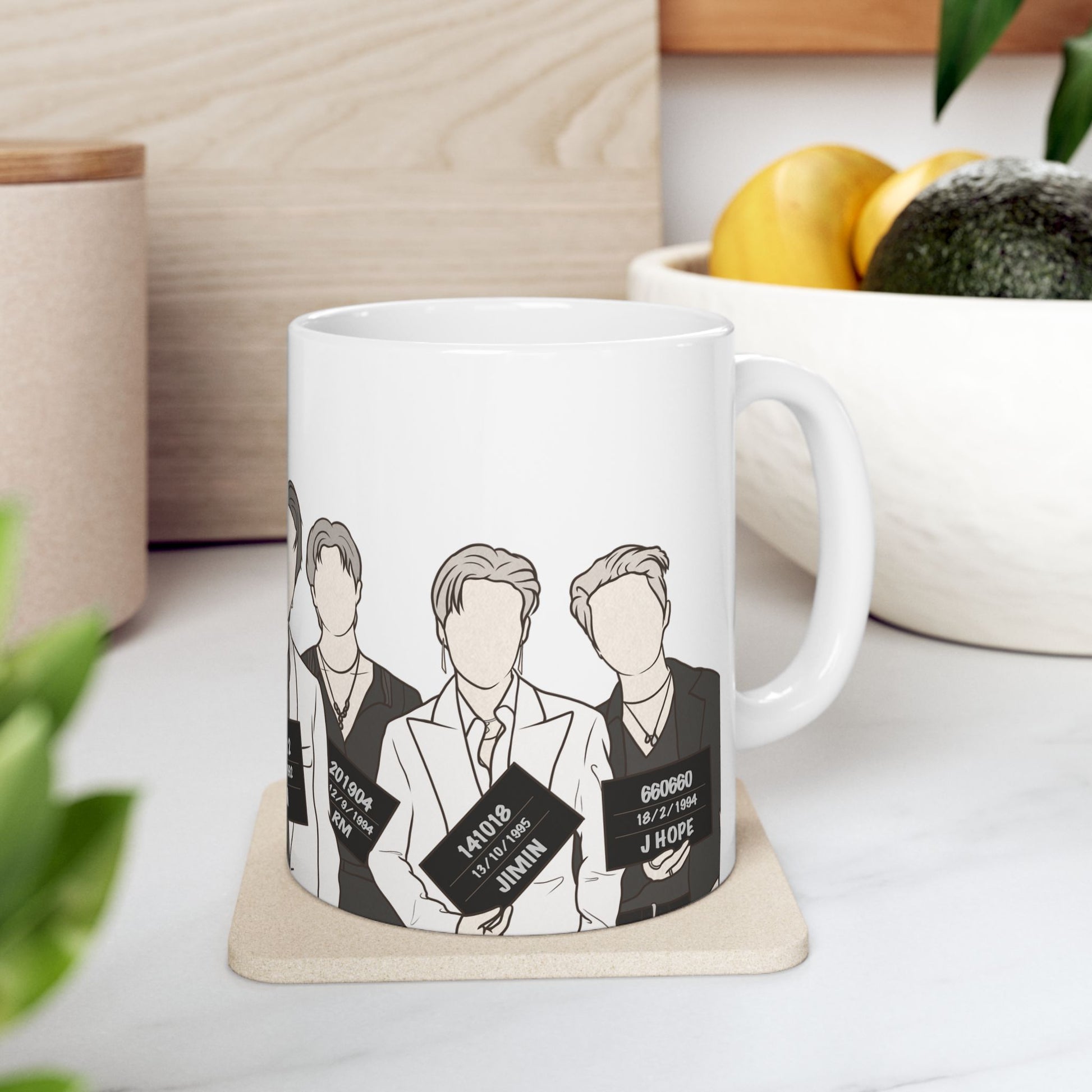 Kpop Butter Mugshot Mug – Minimal Fanart Cup for Bold Fandom Vibes