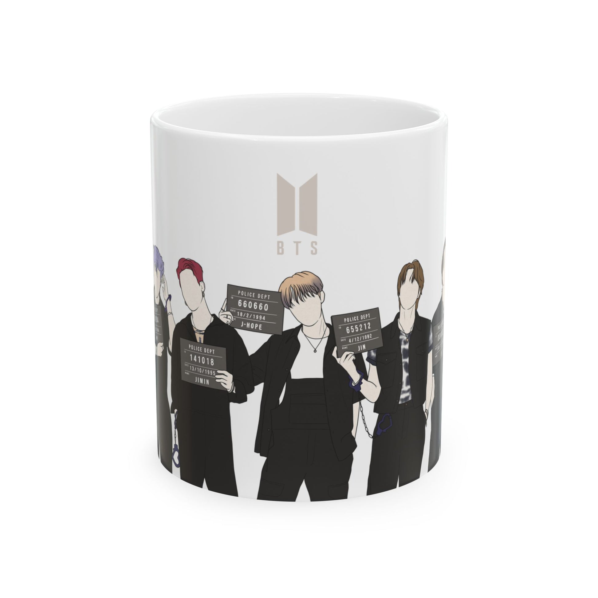 Butter Mugshot-Inspired Kpop Mug – Minimal Gift for Stylish ARMY Vibes