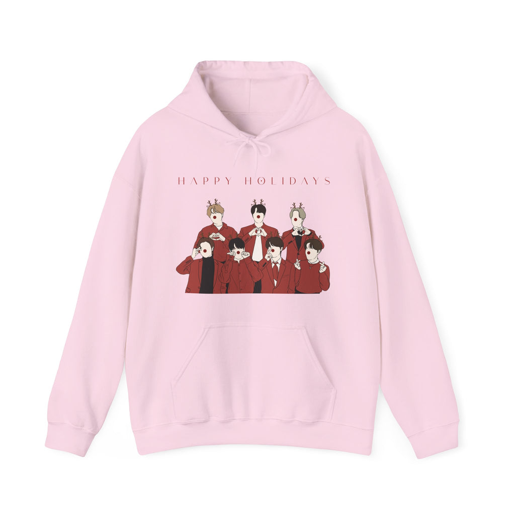 Kpop Holiday Hoodie – Christmas Hooded Sweatshirt for ARMY and Korean Pop Fans