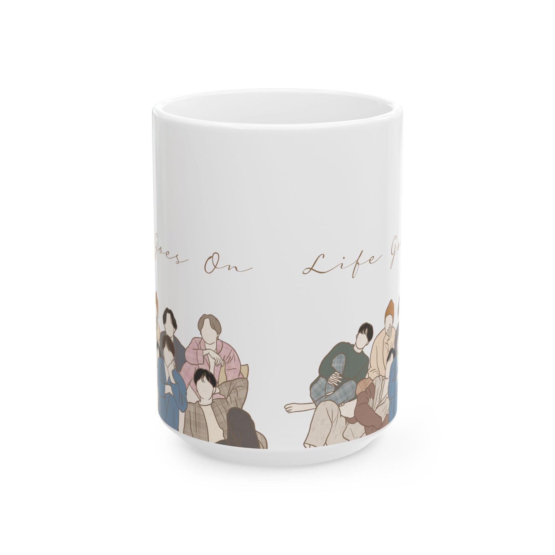 Life Goes On Kpop Fanart Mug – Minimal Healing Gift for Emotional Fans