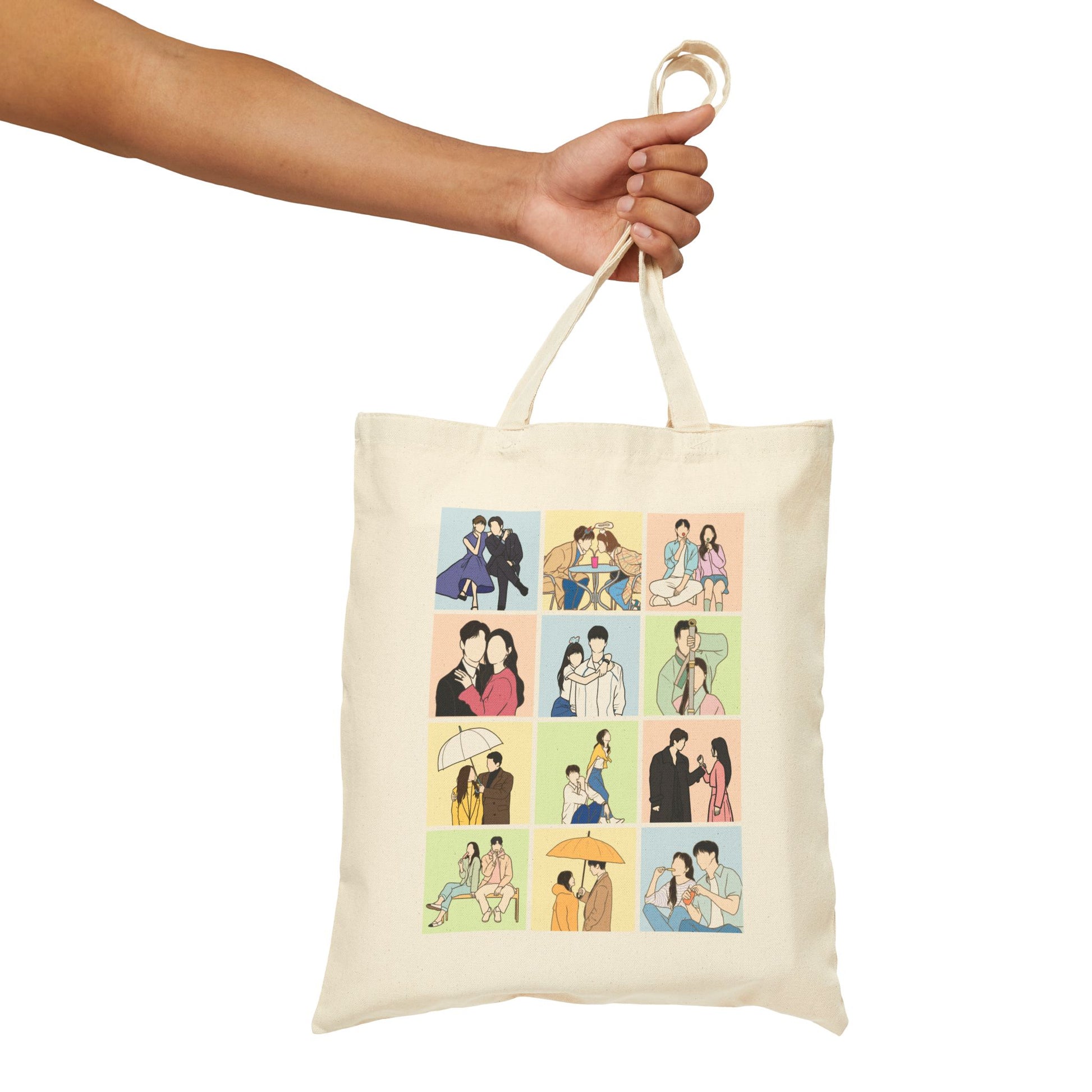 Kdrama Collage Tote Bag – Aesthetic Canvas Bag Showcasing Beloved Korean Drama Moments