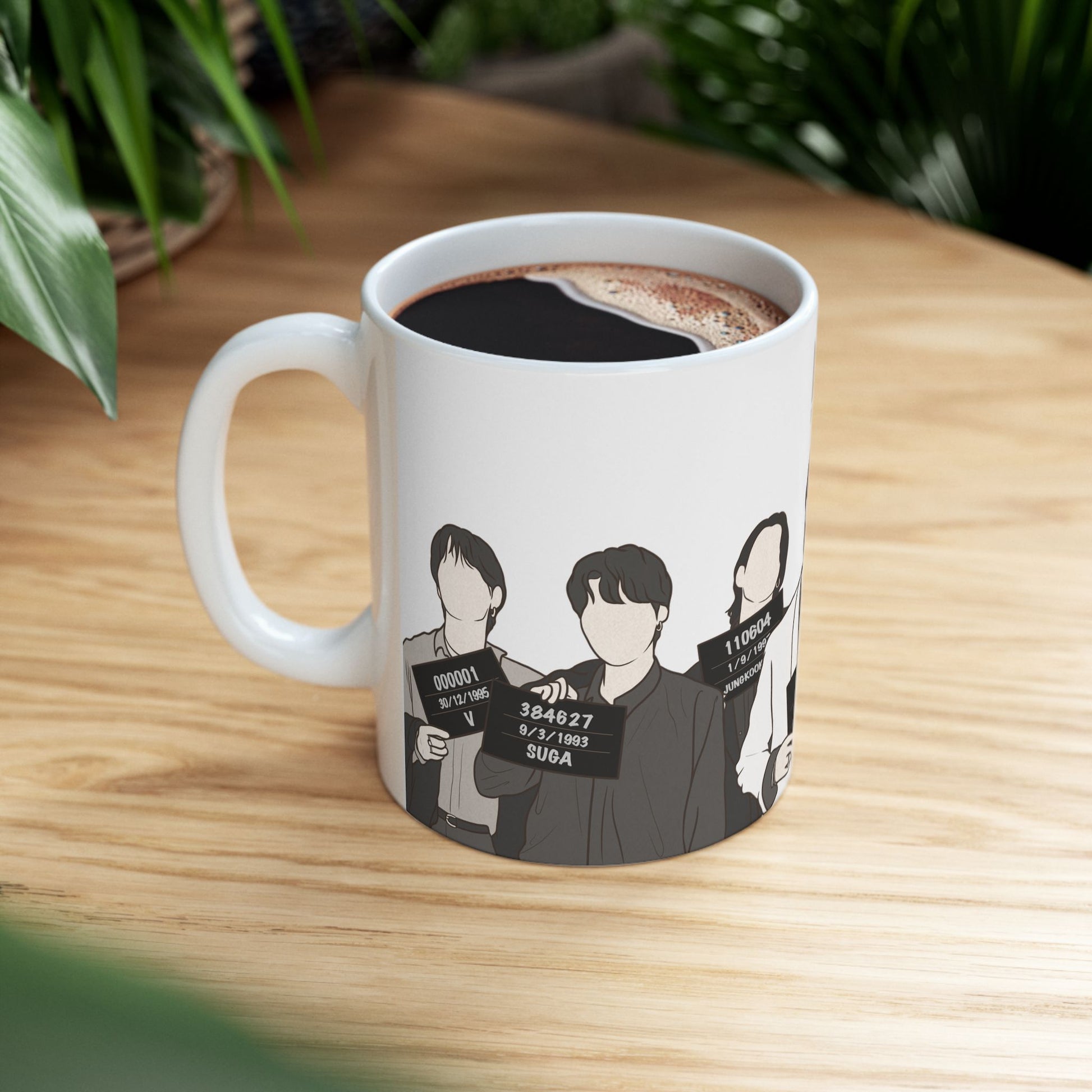 Kpop Butter Mugshot Mug – Minimal Fanart Cup for Bold Fandom Vibes