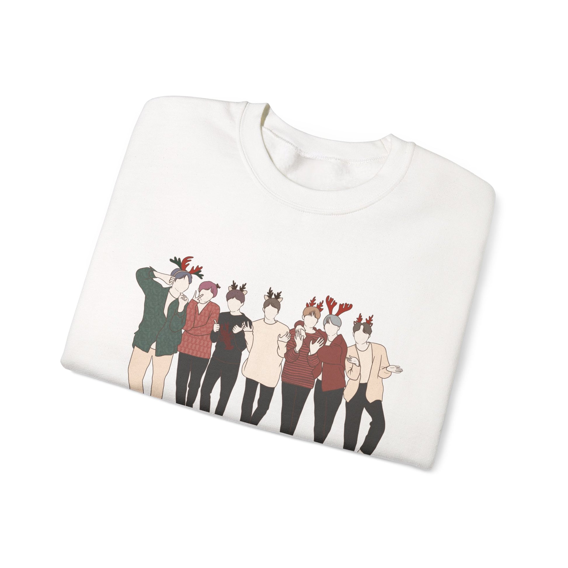 Kpop Holiday Sweatshirt – Festive Christmas Crewneck for ARMY and Korean Music Lovers
