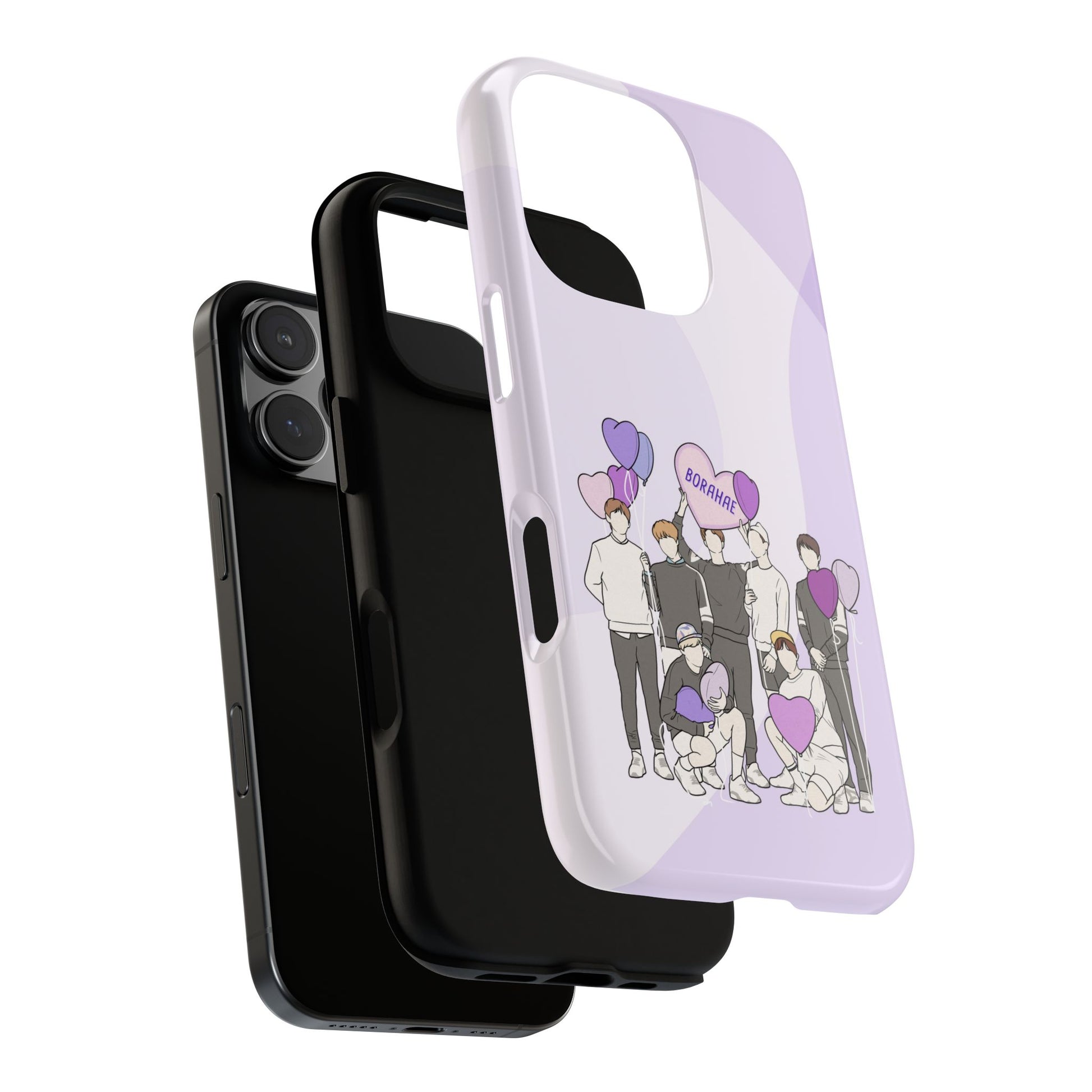 Borahae Kpop Phone Case – Purple ‘I Purple You’ Tough Case Gift for ARMY and Korean Pop Fans
