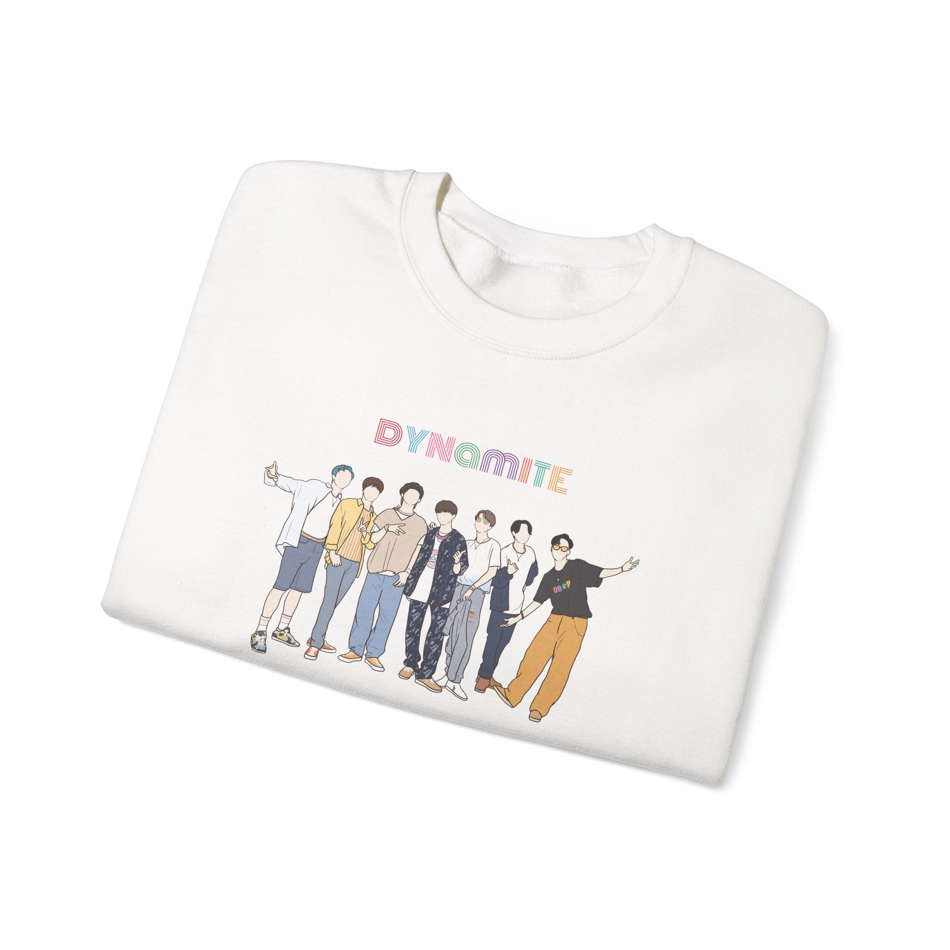 Dynamite-Inspired Kpop Sweatshirt – Retro Style Unisex Crewneck for ARMY and Korean Pop Fans