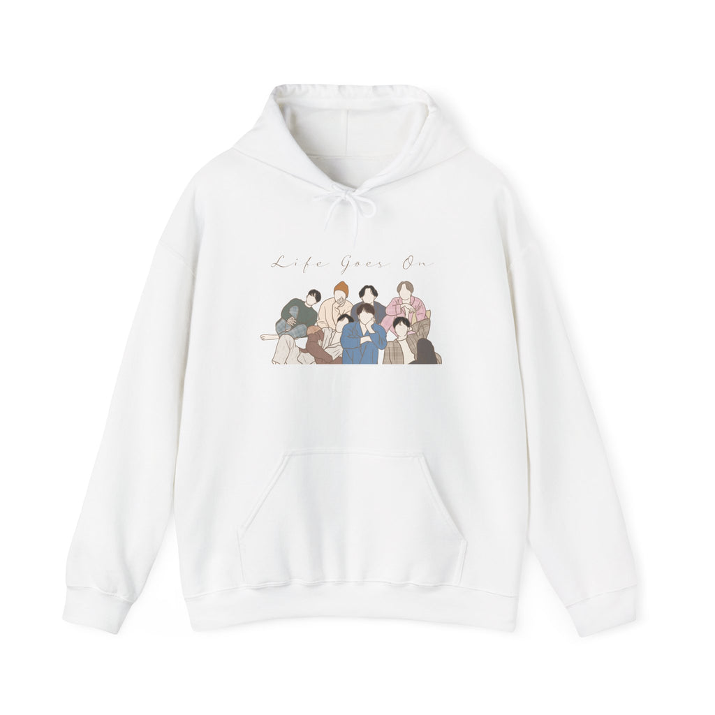 Life Goes On-Inspired Kpop Hoodie – Soft Hooded Sweatshirt for ARMY and Korean Pop Fans