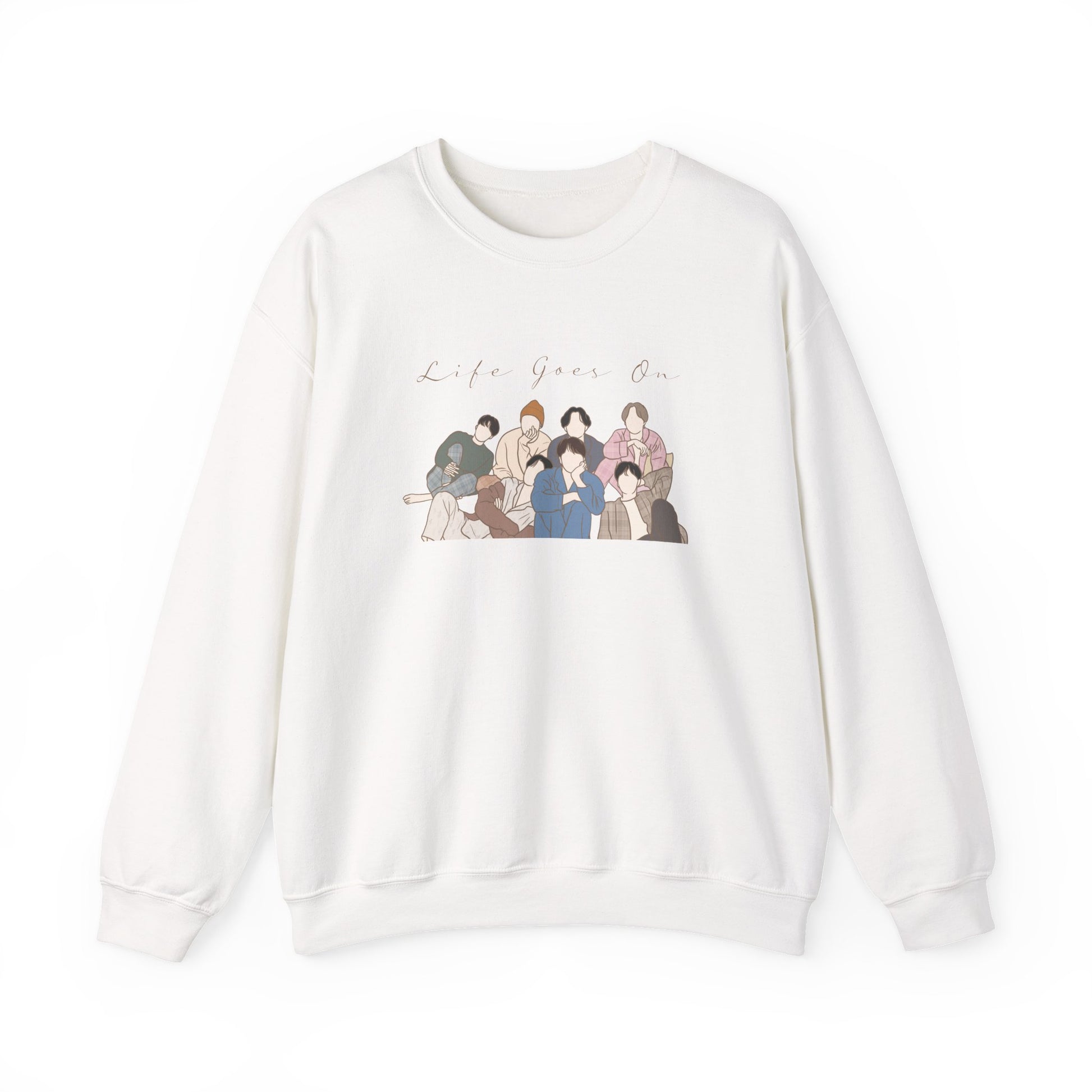 Life Goes On-Inspired Kpop Sweatshirt – Comforting Unisex Crewneck for ARMY and Korean Pop Fans