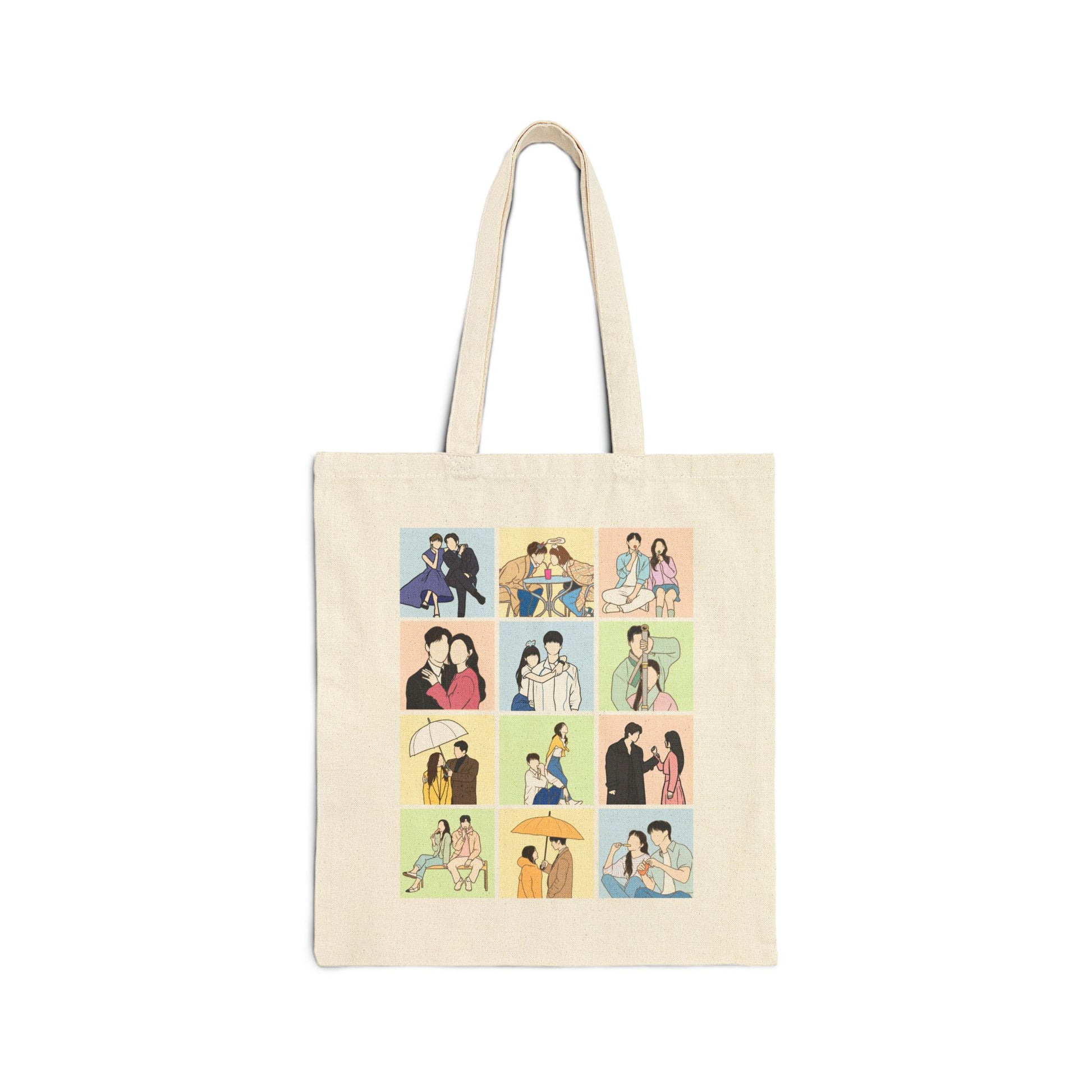 Kdrama Collage Tote Bag – Aesthetic Canvas Bag Showcasing Beloved Korean Drama Moments