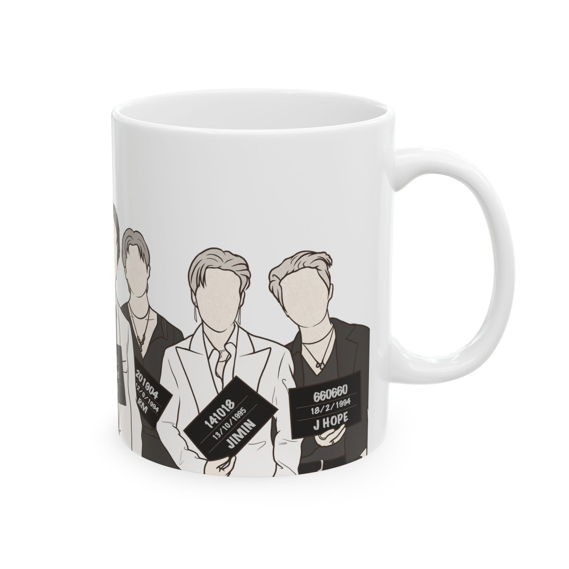 Kpop Butter Mugshot Mug – Minimal Fanart Cup for Bold Fandom Vibes