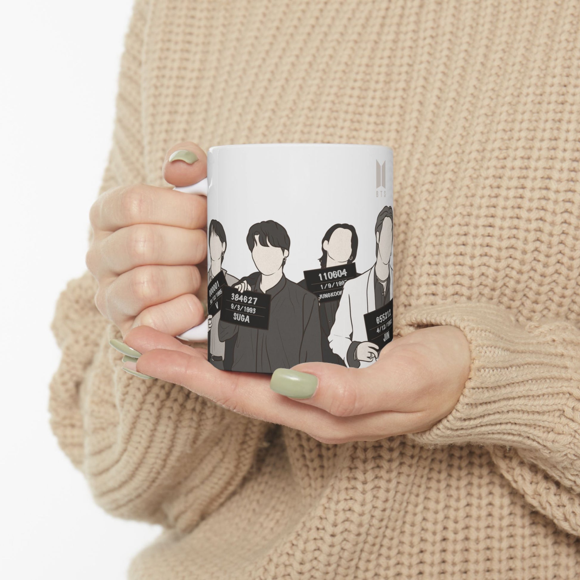 Kpop Butter Mugshot Mug – Minimal Fanart Cup for Bold Fandom Vibes