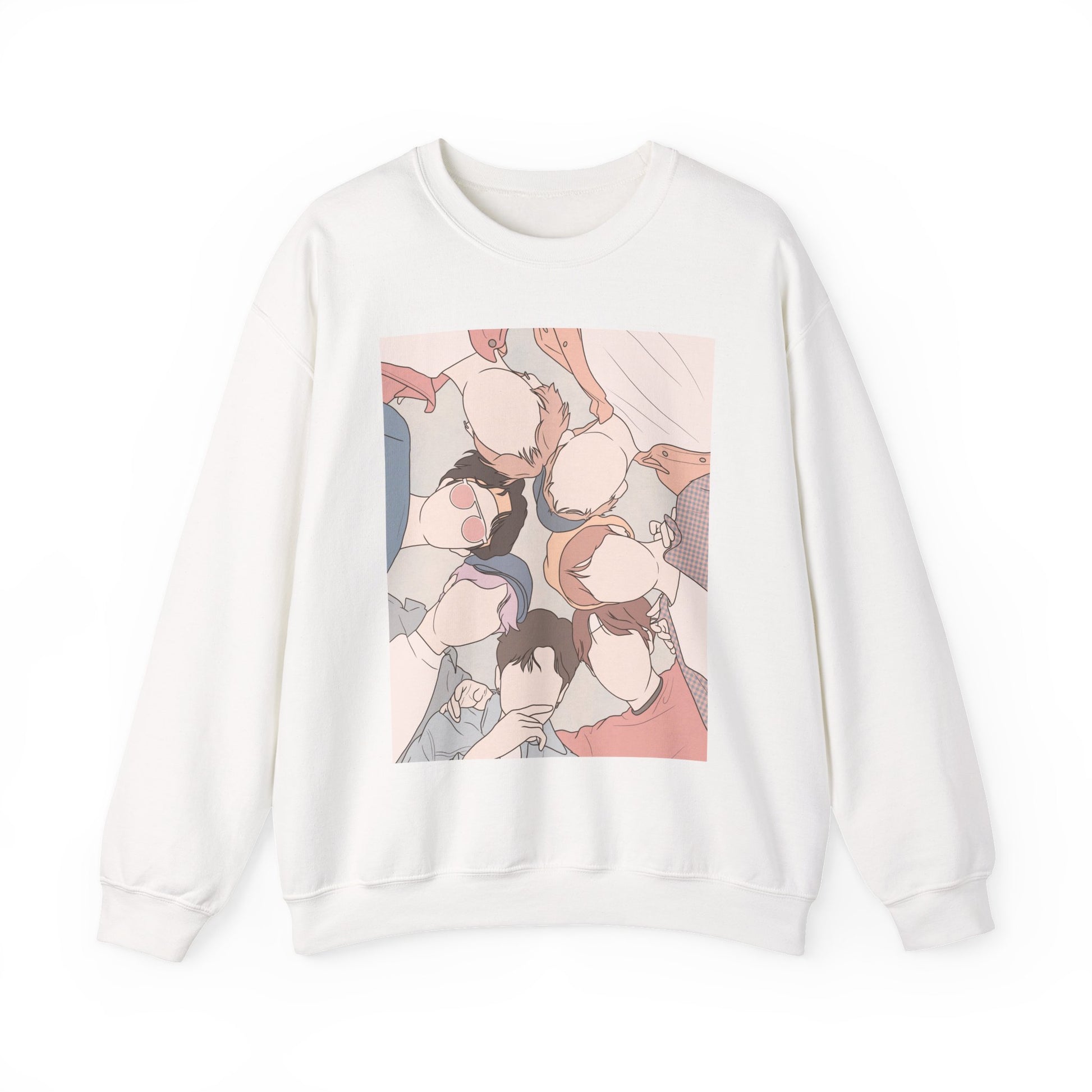 Bangtan-Inspired Kpop Sweatshirt – Unisex Fanart Crewneck for ARMY and Korean Music Lovers