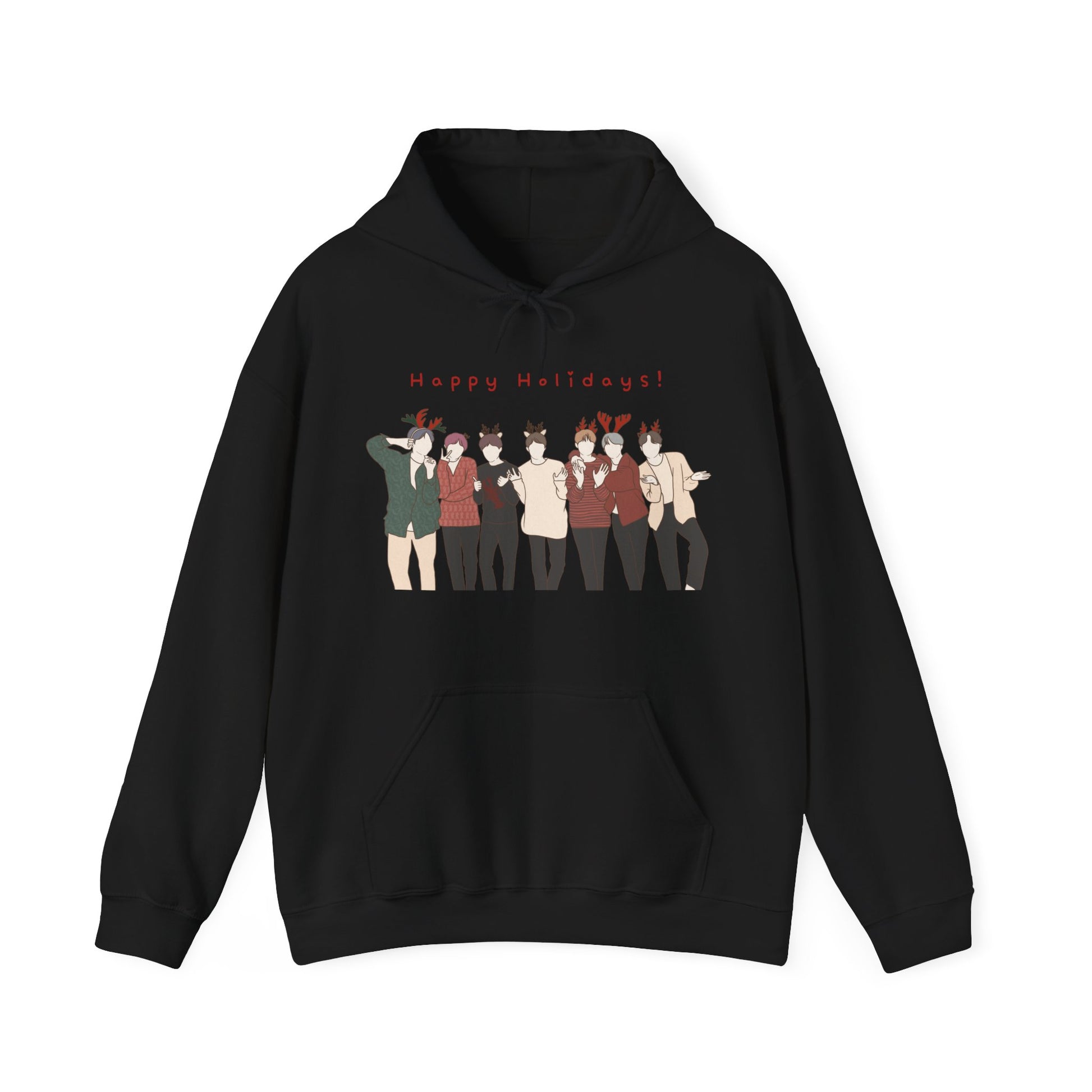 Kpop Holiday Hoodie – Festive Hooded Sweatshirt Gift for ARMY and Korean Pop Fans