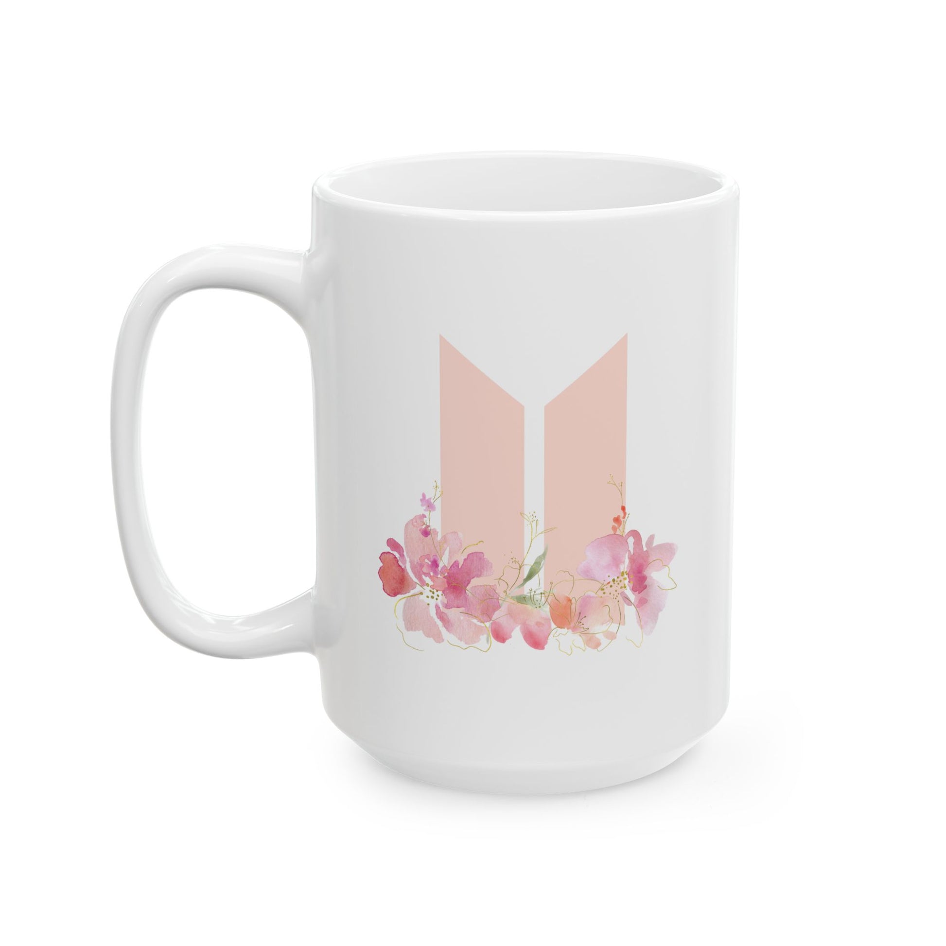 Kpop Logo Mug with Korean Heart – 11oz & 15oz Glossy Fan Gift