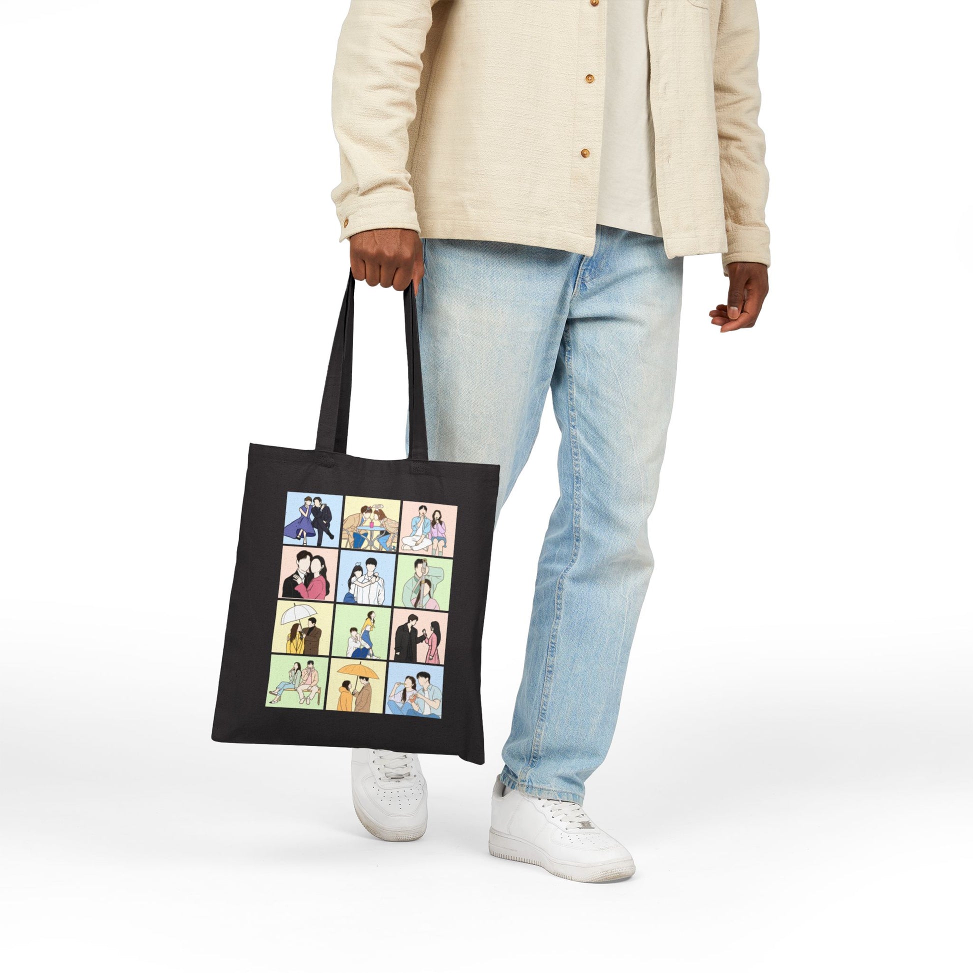 Kdrama Collage Tote Bag – Aesthetic Canvas Bag Showcasing Beloved Korean Drama Moments