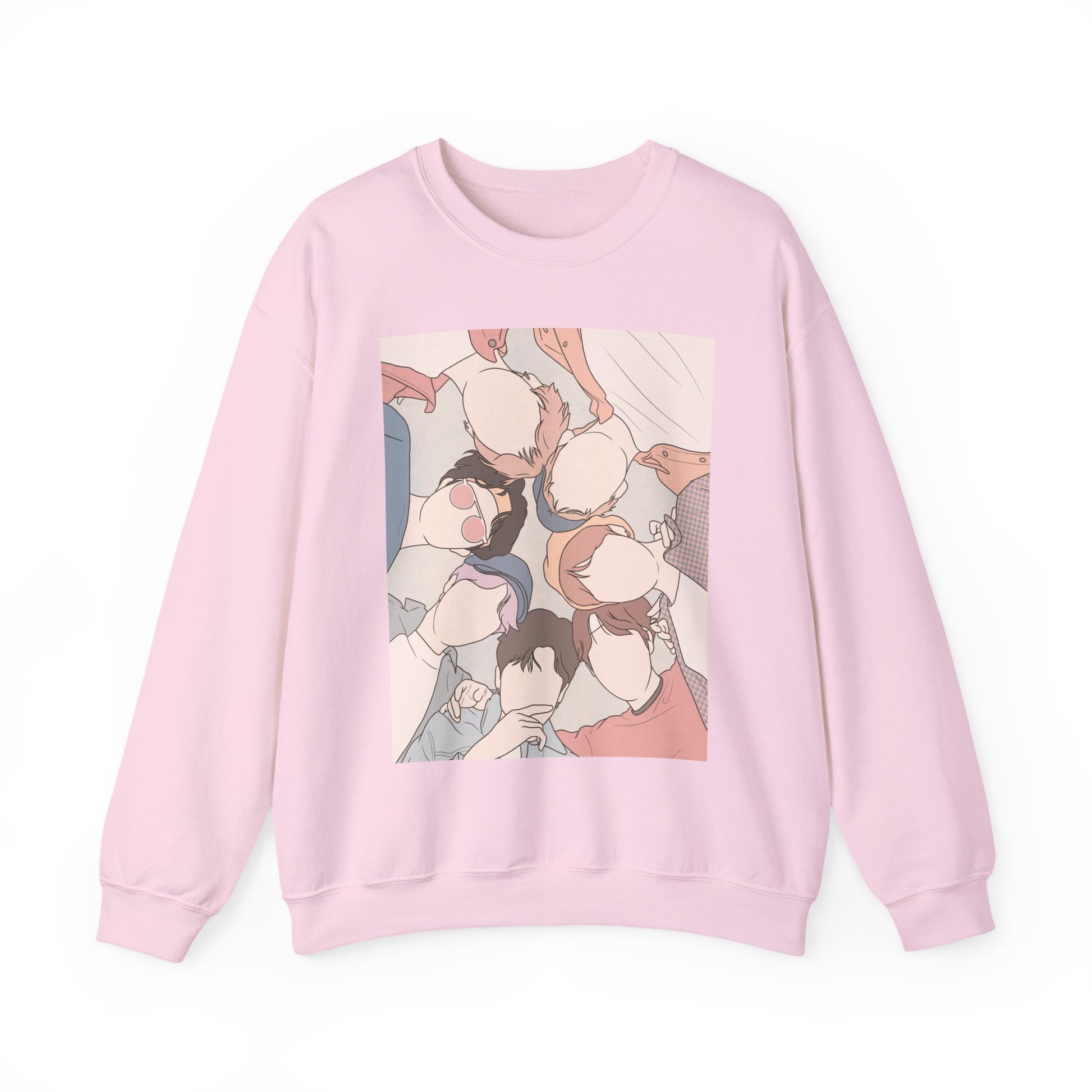 Bangtan-Inspired Kpop Sweatshirt – Unisex Fanart Crewneck for ARMY and Korean Music Lovers