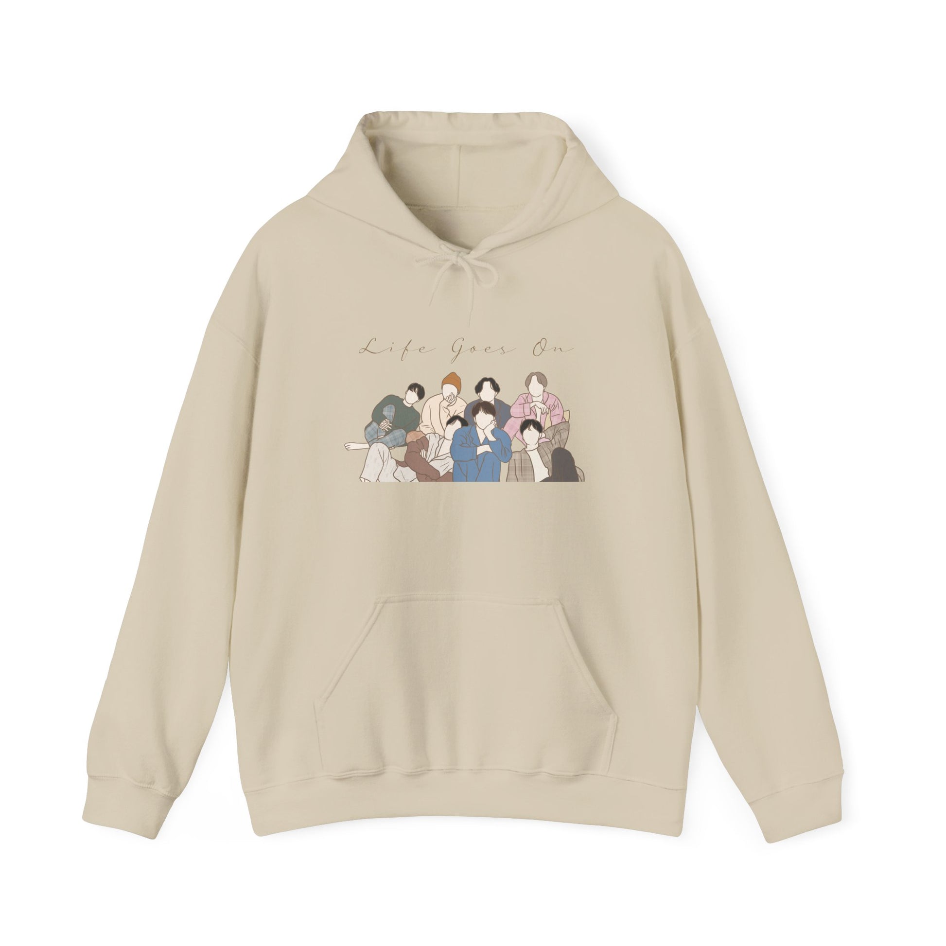 Life Goes On-Inspired Kpop Hoodie – Soft Hooded Sweatshirt for ARMY and Korean Pop Fans