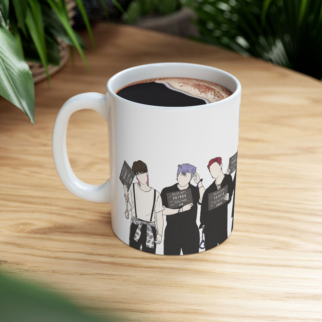 Butter Mugshot-Inspired Kpop Mug – Minimal Gift for Stylish ARMY Vibes