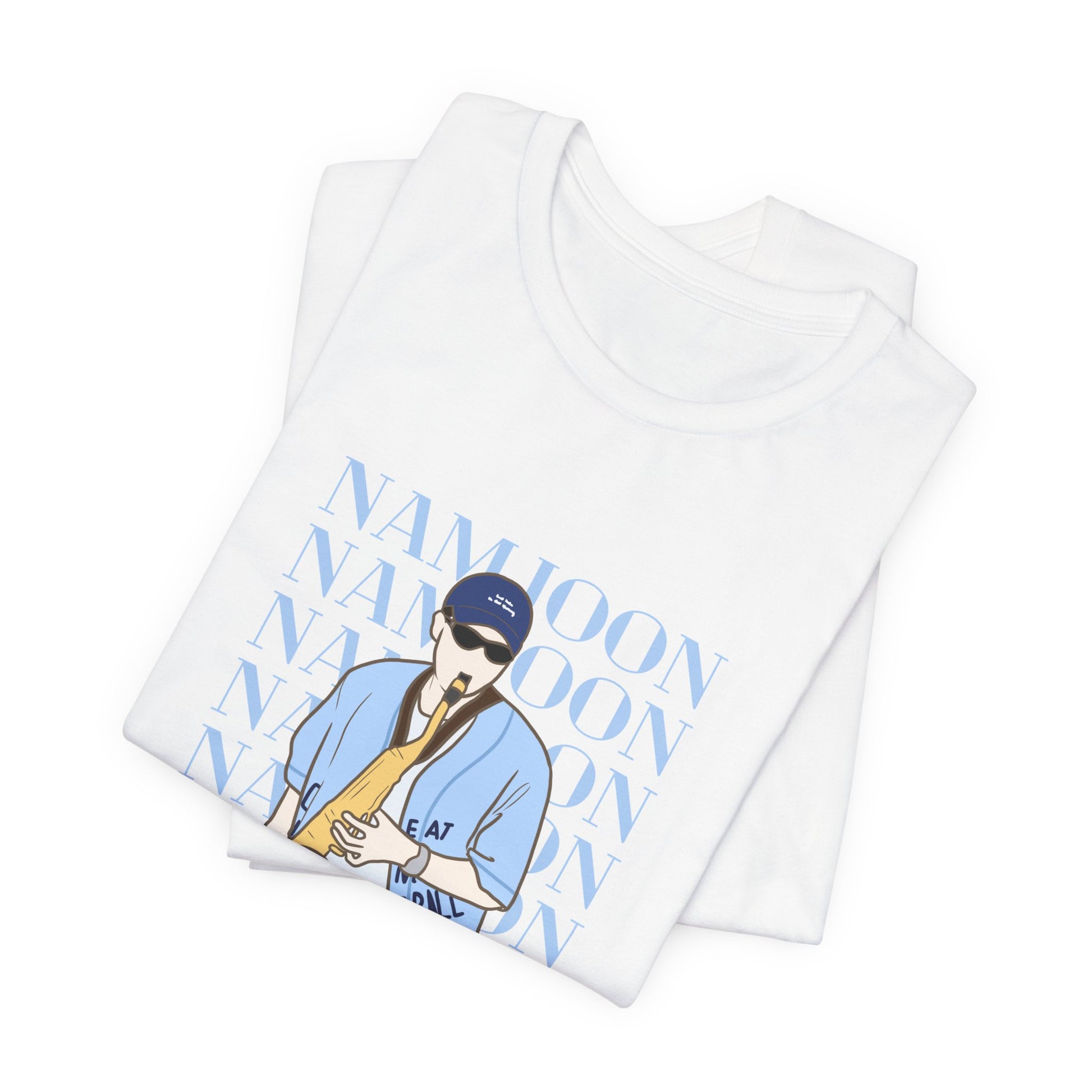 Playful RM Saxophone Kpop T-Shirt – Funny Namjoon Fan Tee for ARMY and Kpop Lovers