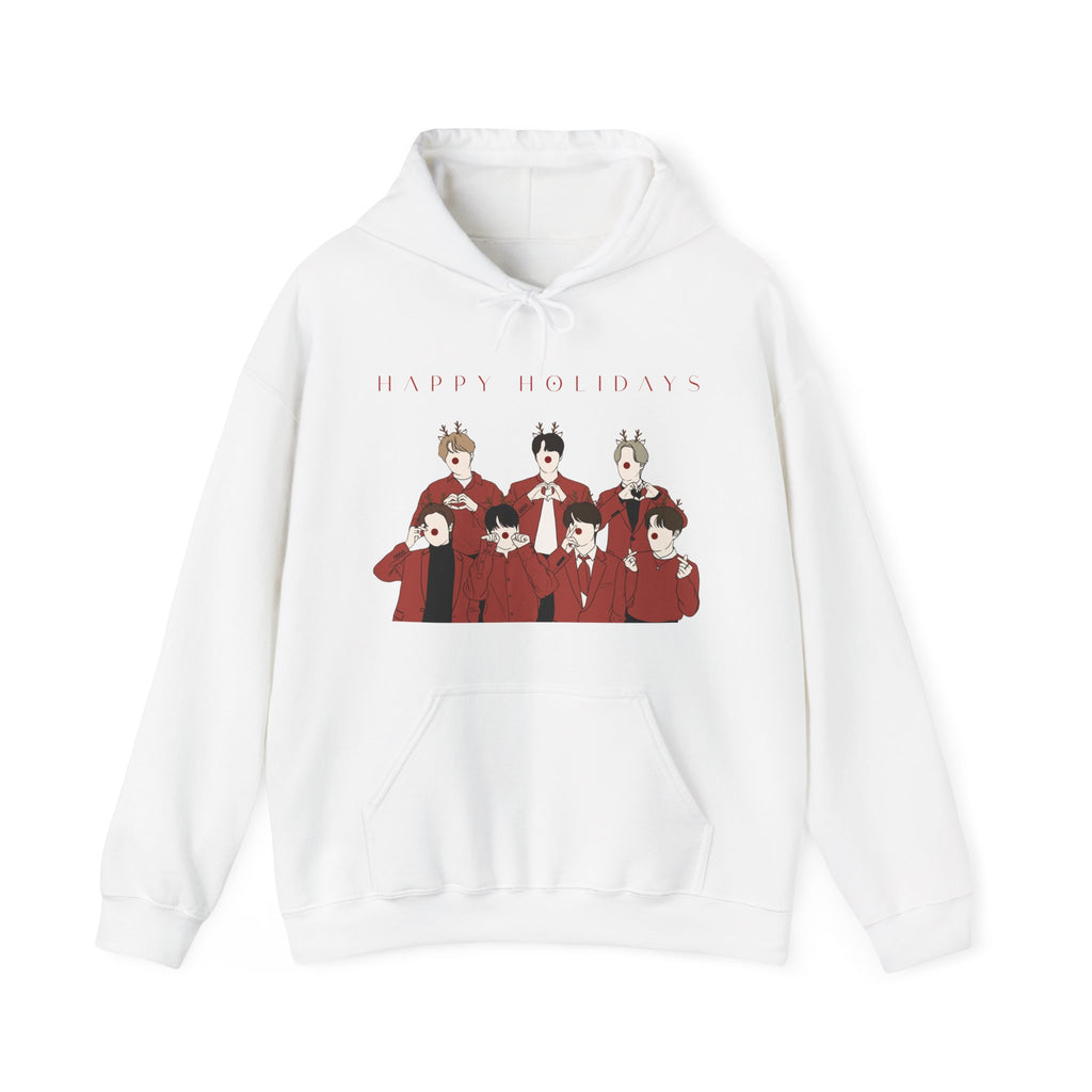 Kpop Holiday Hoodie – Christmas Hooded Sweatshirt for ARMY and Korean Pop Fans