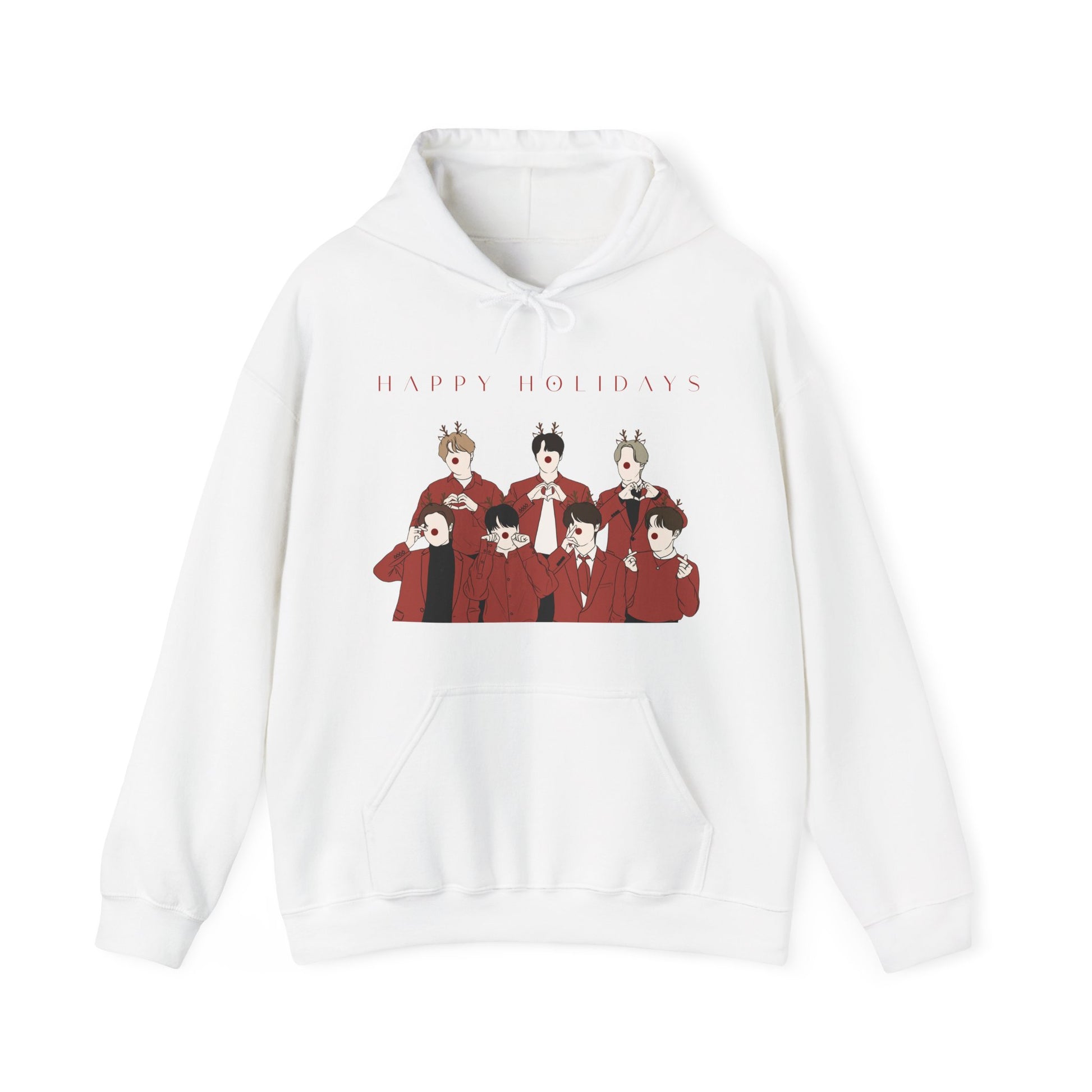 Kpop Holiday Hoodie – Christmas Hooded Sweatshirt for ARMY and Korean Pop Fans