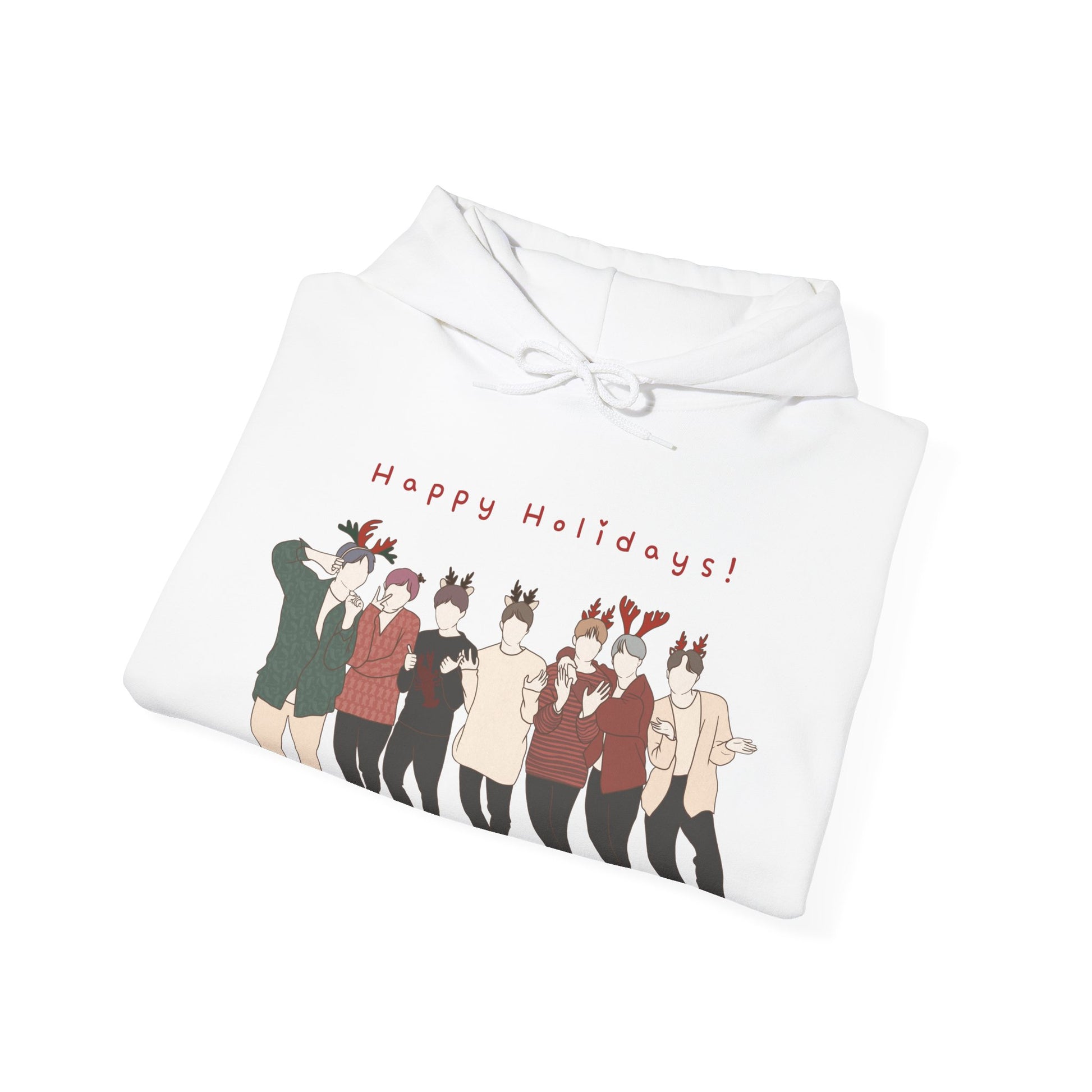 Kpop Holiday Hoodie – Festive Hooded Sweatshirt Gift for ARMY and Korean Pop Fans