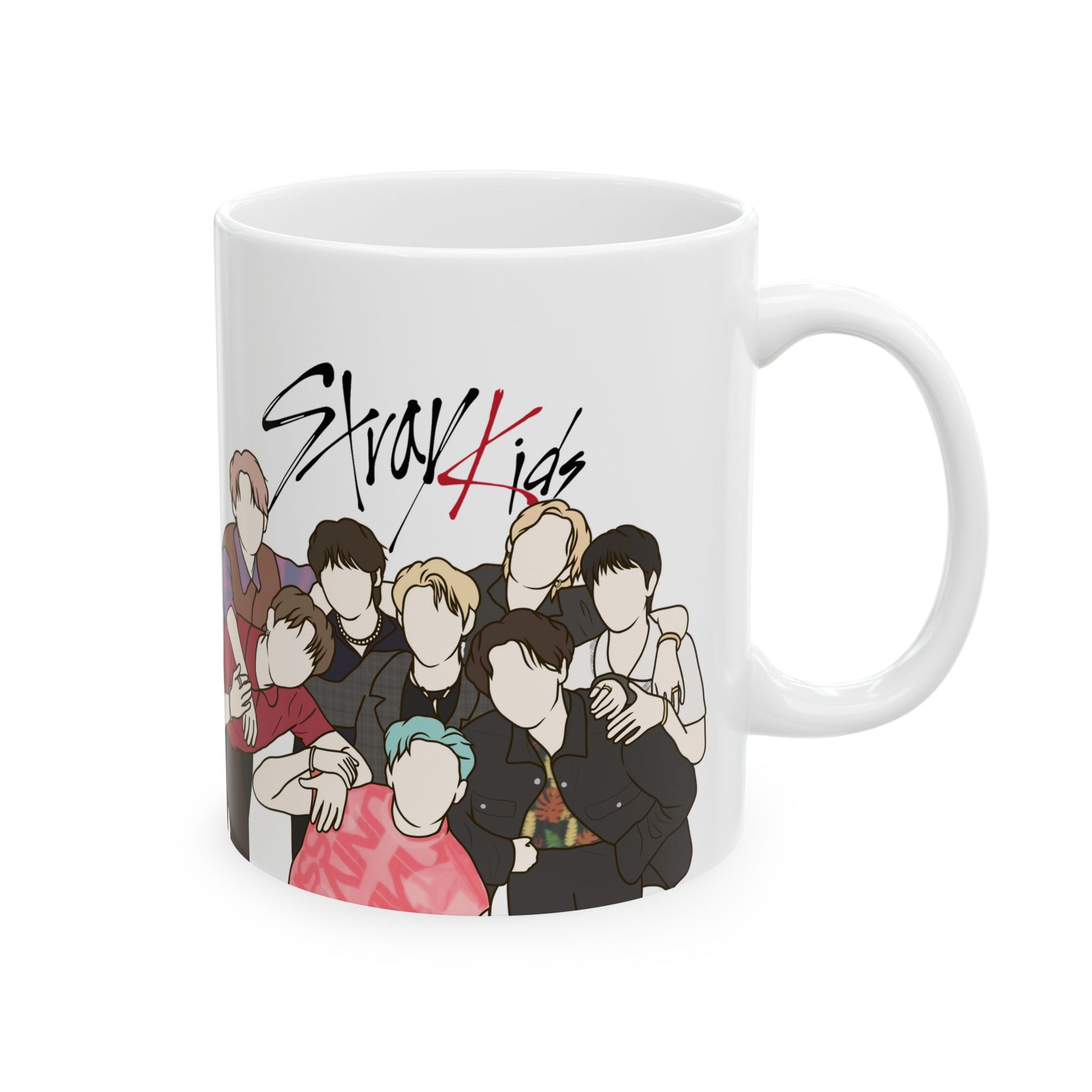 Minimal Stray-Inspired Mug – Kpop Fanart Cup & Room Decor for Everyday STAYs