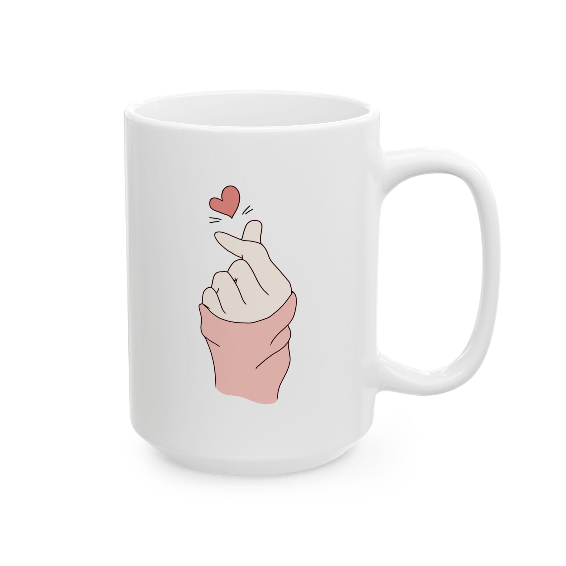 Kpop Logo Mug with Korean Heart – 11oz & 15oz Glossy Fan Gift