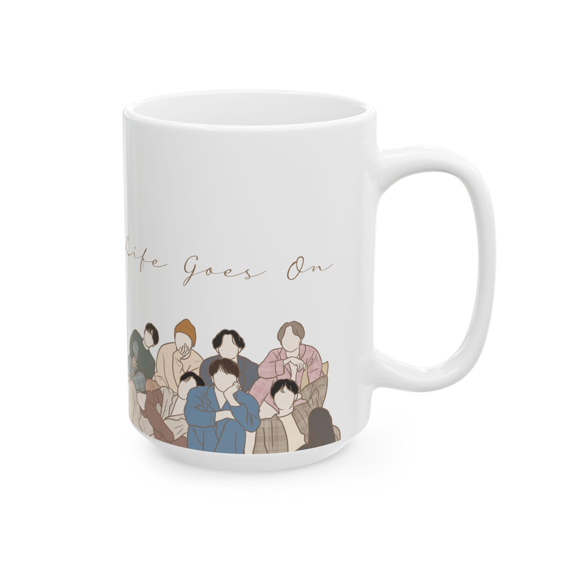 Life Goes On Kpop Fanart Mug – Minimal Healing Gift for Emotional Fans