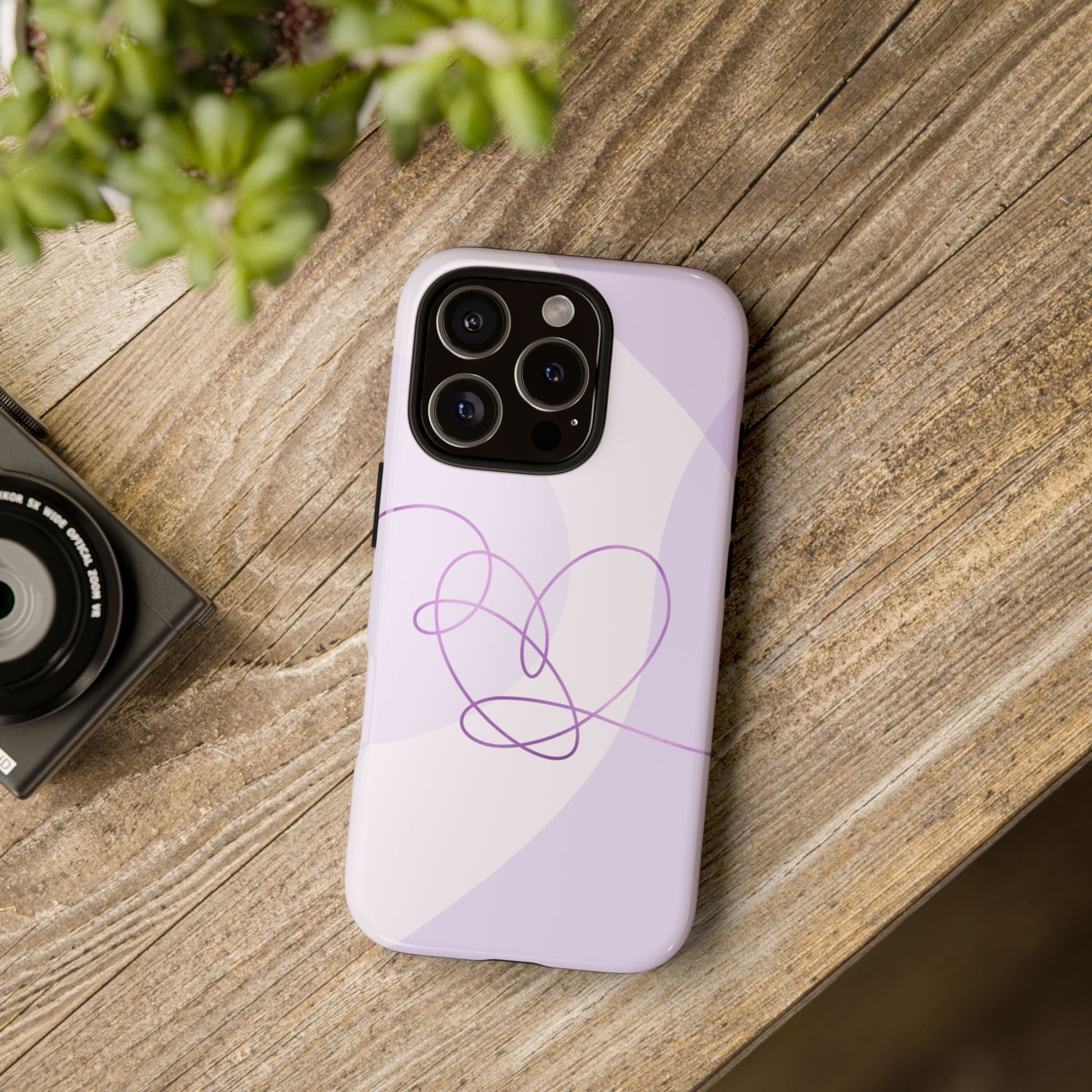 Purple Heart Kpop Phone Case – ‘Love Yourself’ Inspired Tough Case Gift for Korean Pop Fans