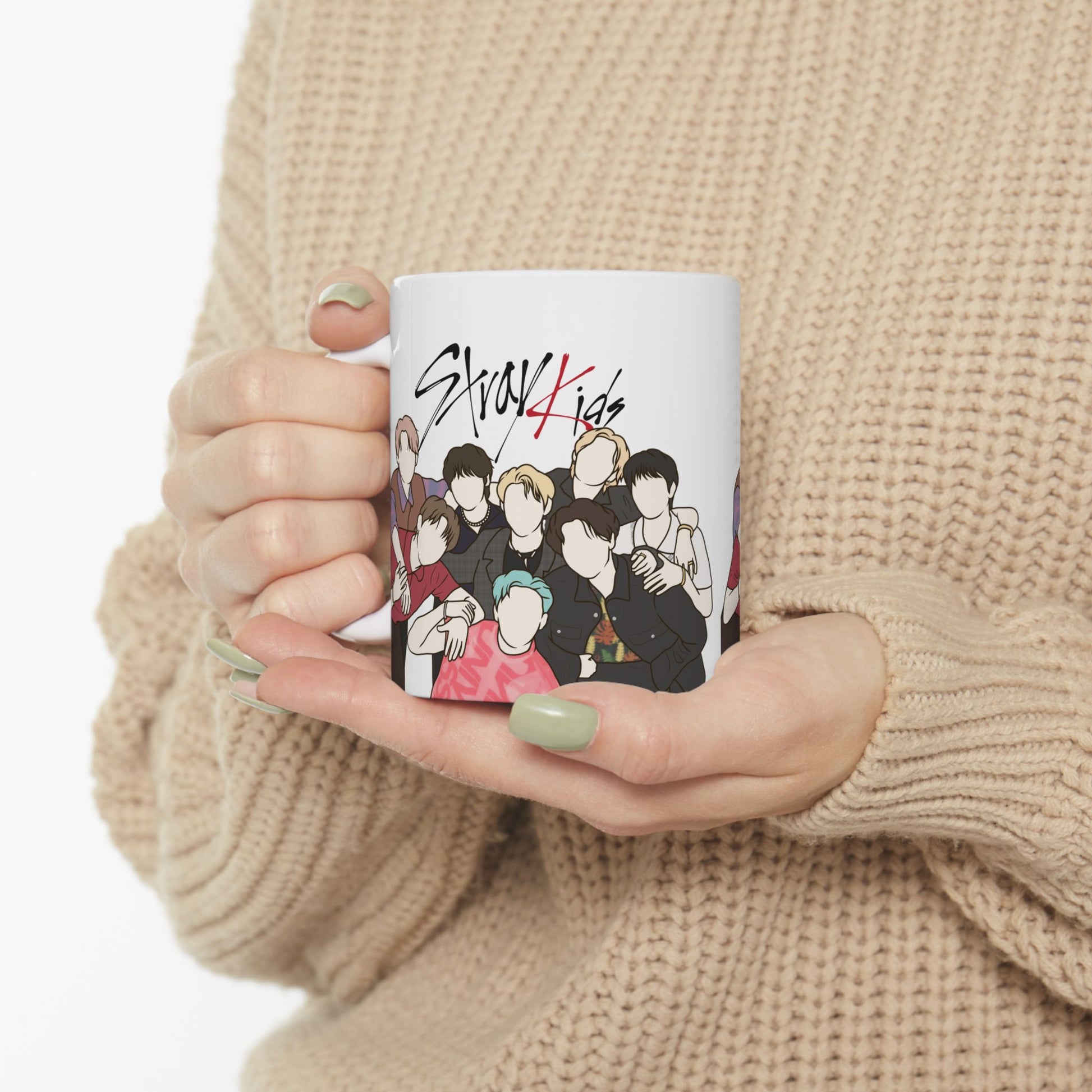 Minimal Stray-Inspired Mug – Kpop Fanart Cup & Room Decor for Everyday STAYs
