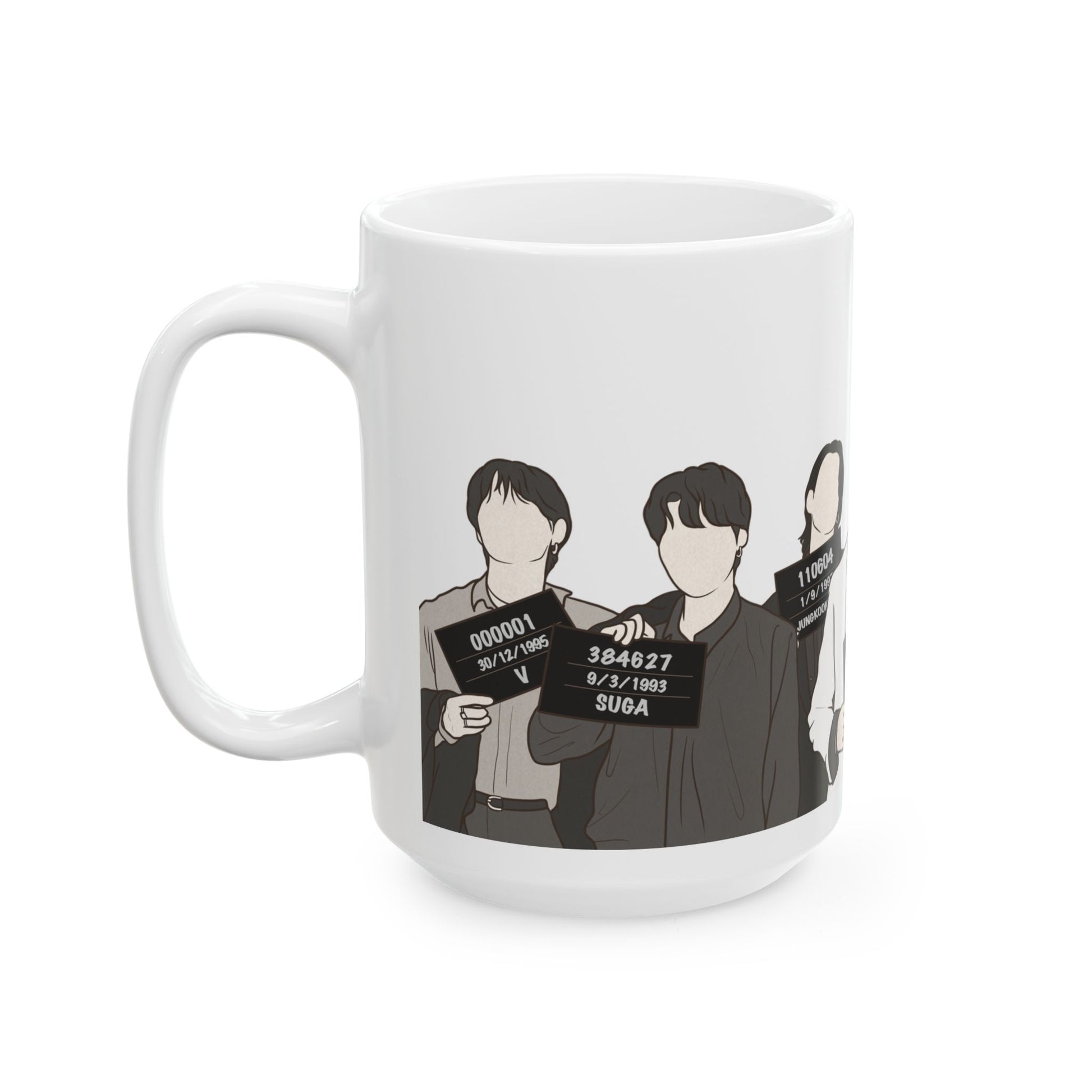 Kpop Butter Mugshot Mug – Minimal Fanart Cup for Bold Fandom Vibes