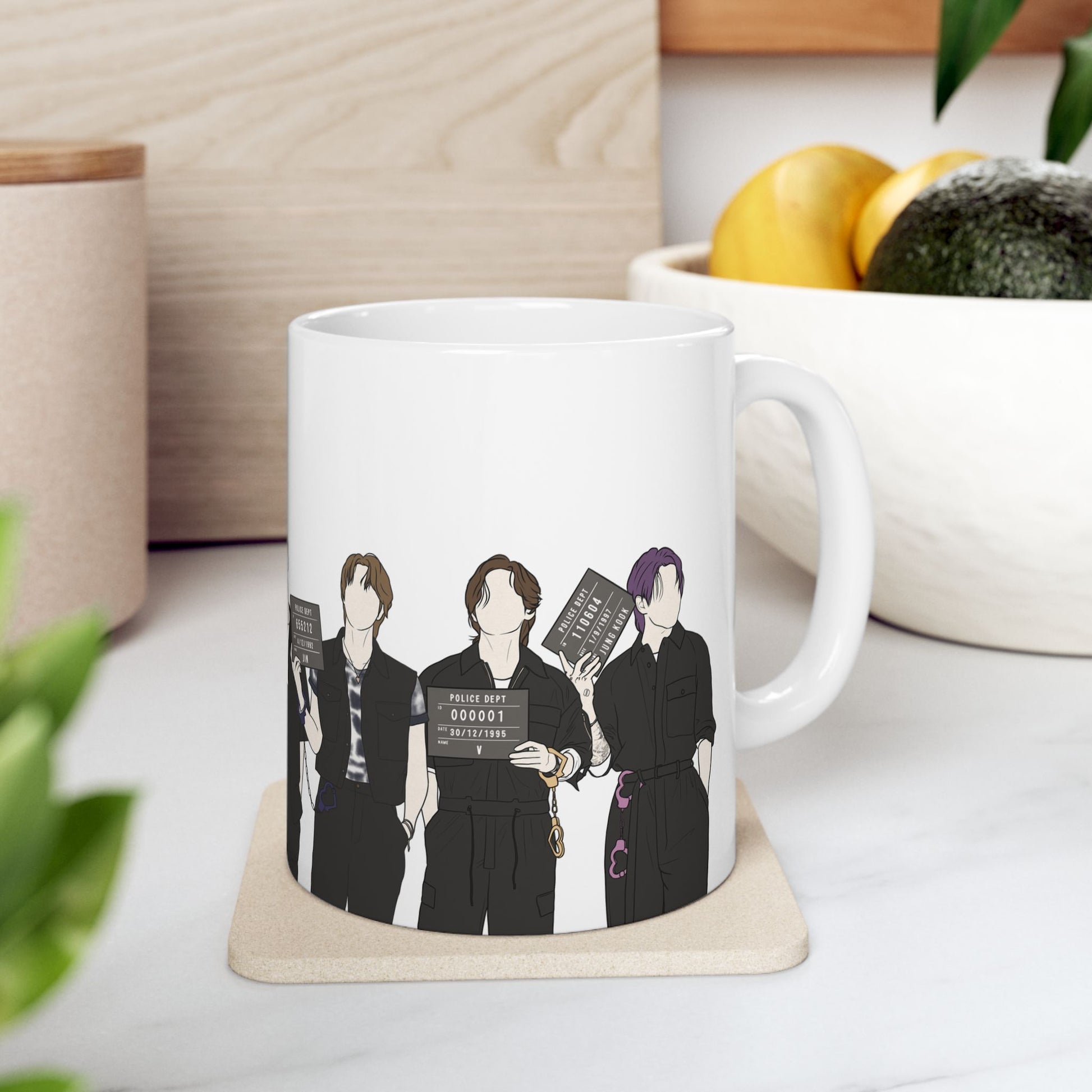 Butter Mugshot-Inspired Kpop Mug – Minimal Gift for Stylish ARMY Vibes
