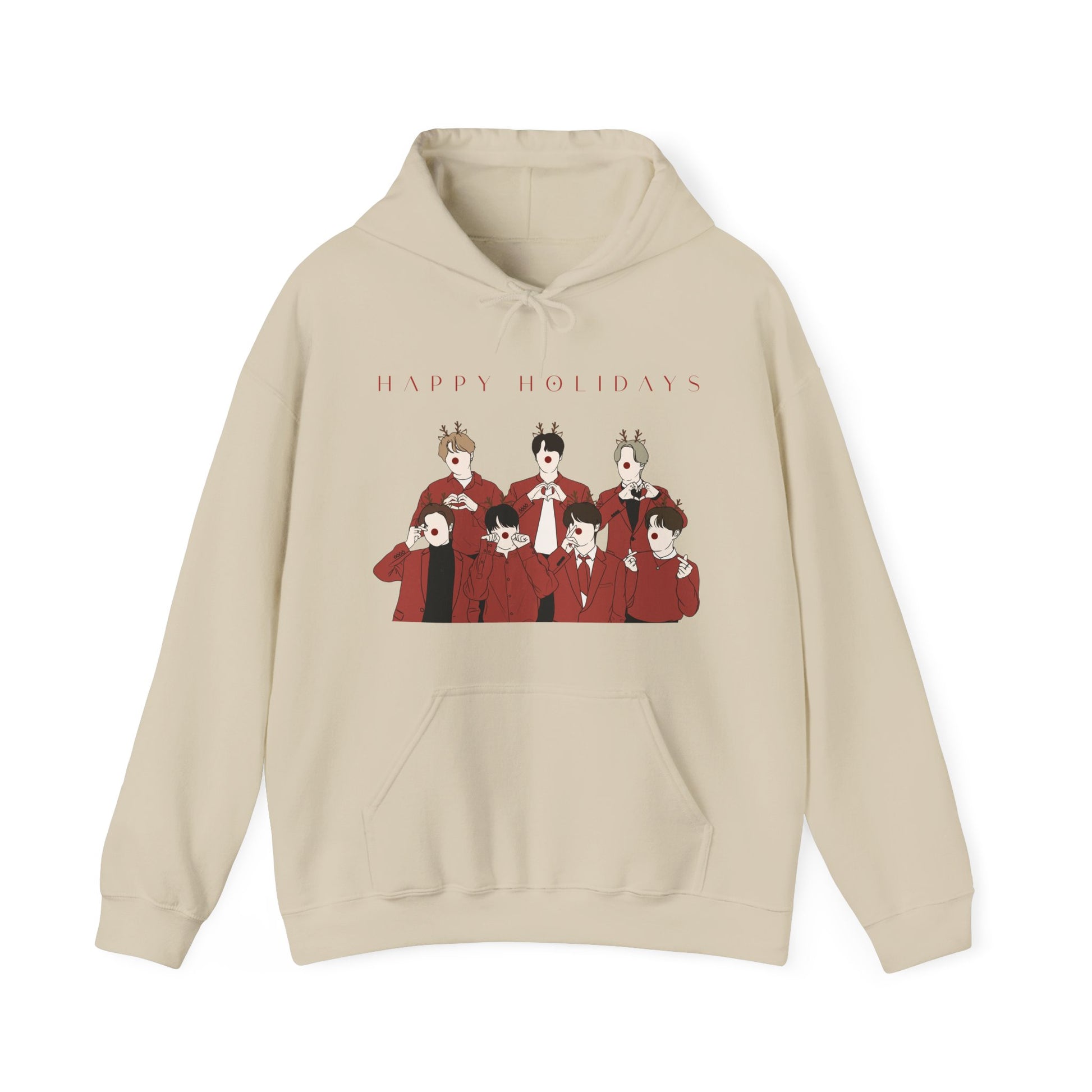 Kpop Holiday Hoodie – Christmas Hooded Sweatshirt for ARMY and Korean Pop Fans