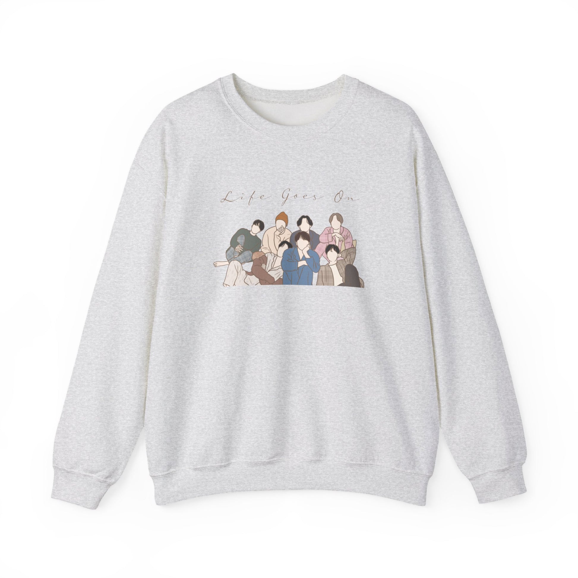 Life Goes On-Inspired Kpop Sweatshirt – Comforting Unisex Crewneck for ARMY and Korean Pop Fans