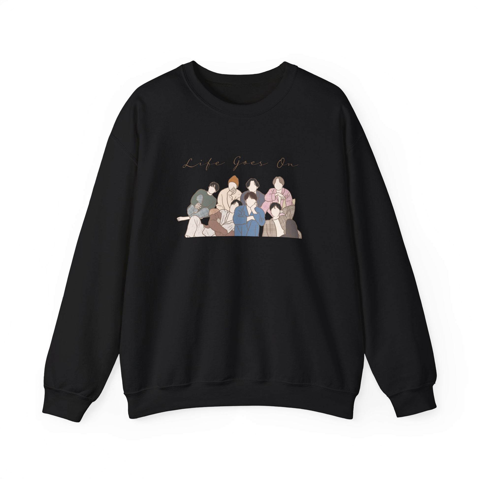 Life Goes On-Inspired Kpop Sweatshirt – Comforting Unisex Crewneck for ARMY and Korean Pop Fans