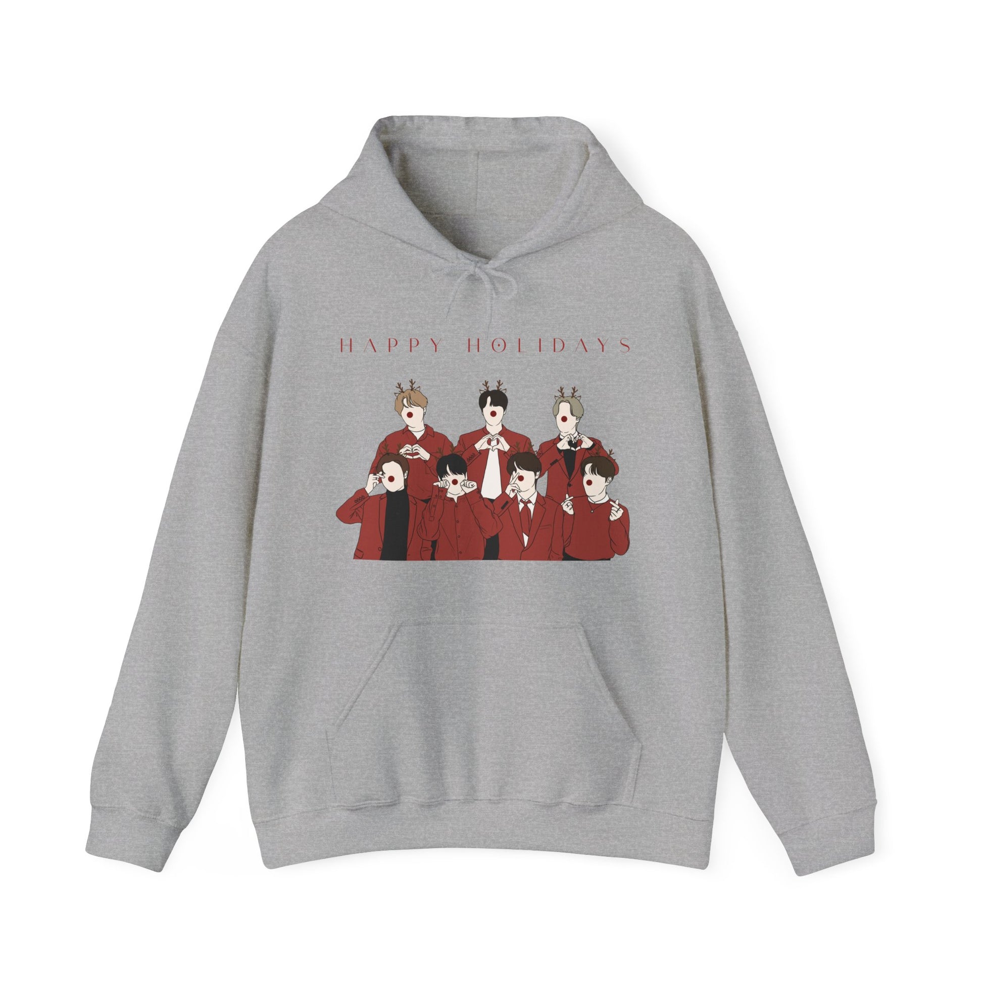 Kpop Holiday Hoodie – Christmas Hooded Sweatshirt for ARMY and Korean Pop Fans