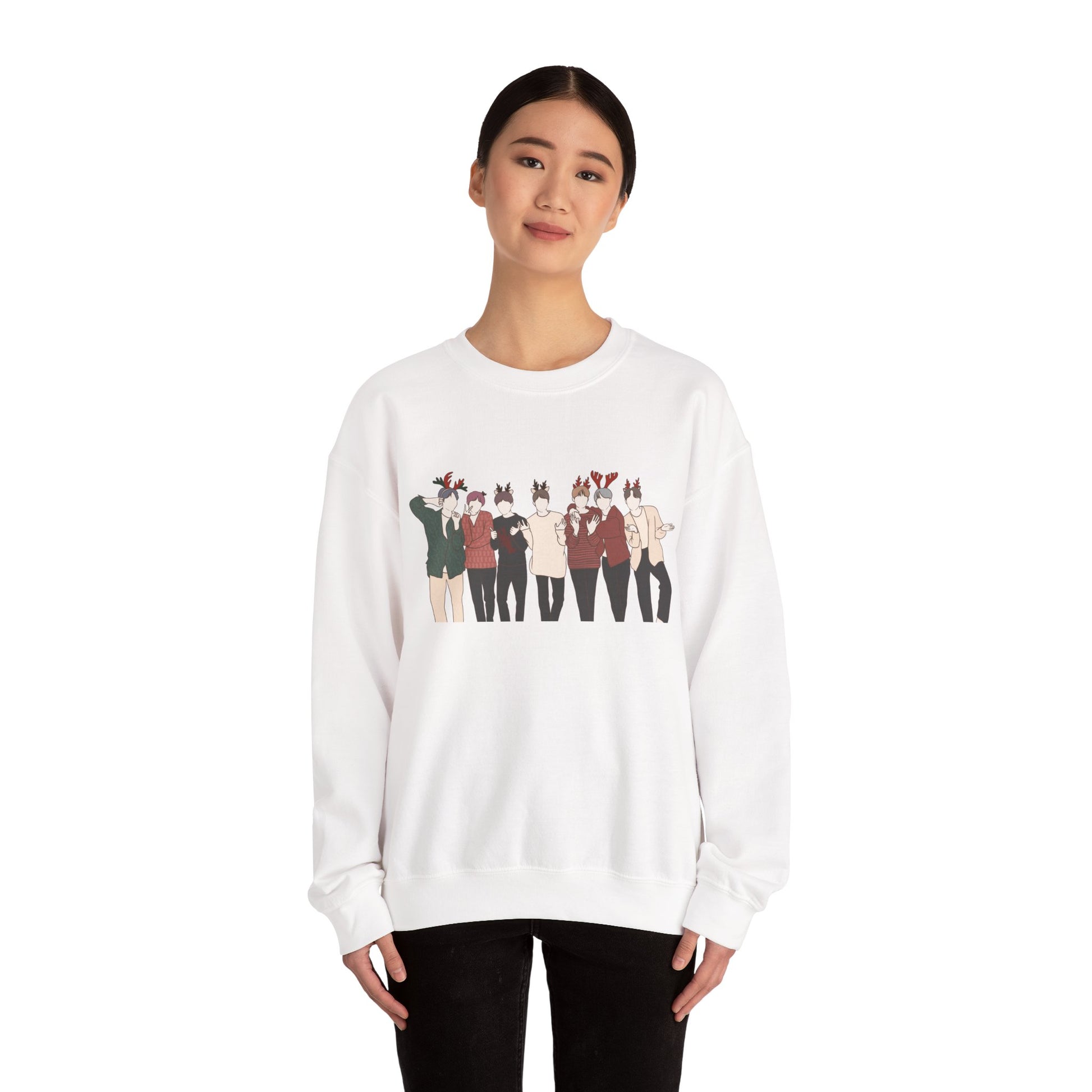 Kpop Holiday Sweatshirt – Festive Christmas Crewneck for ARMY and Korean Music Lovers