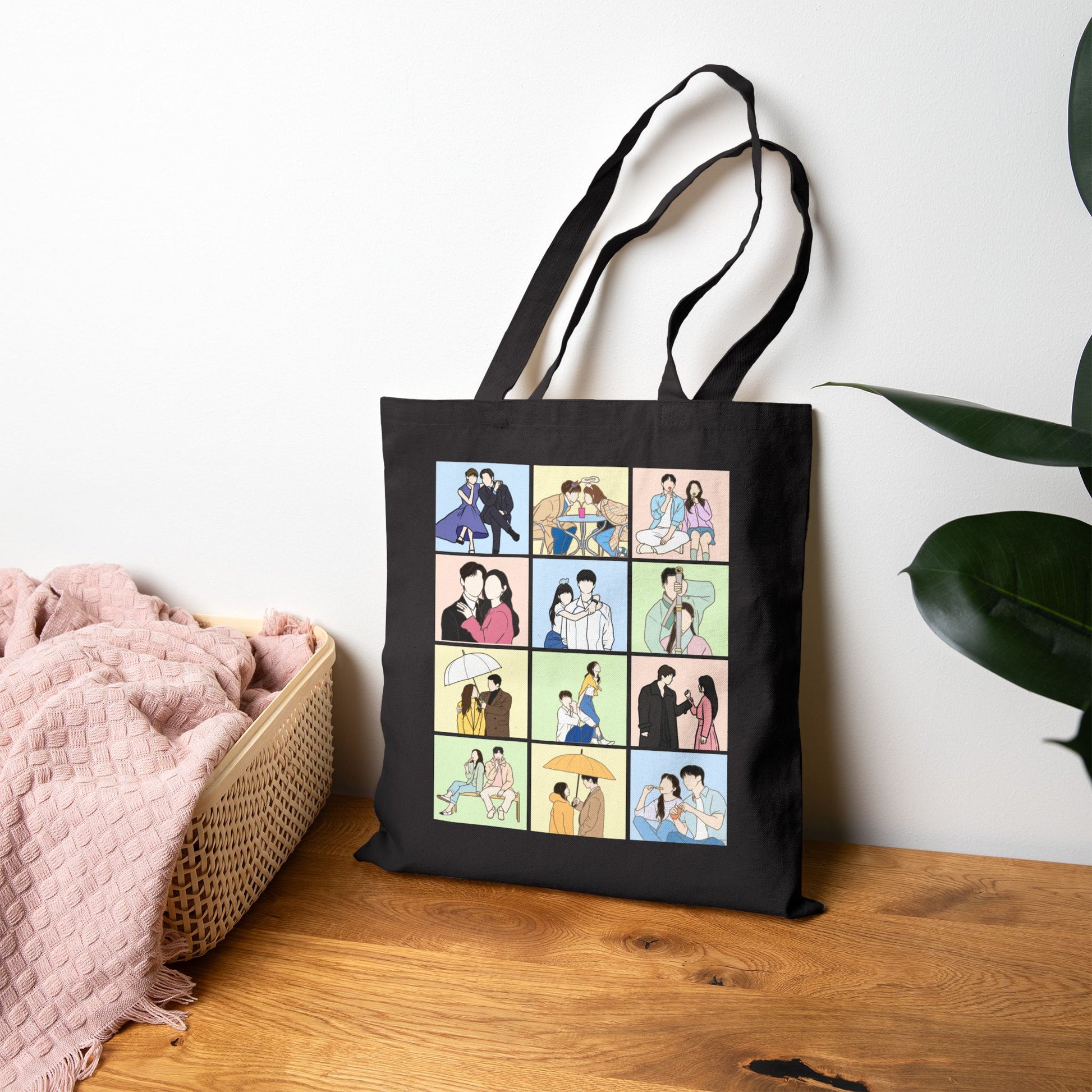 Kdrama Collage Tote Bag – Aesthetic Canvas Bag Showcasing Beloved Korean Drama Moments