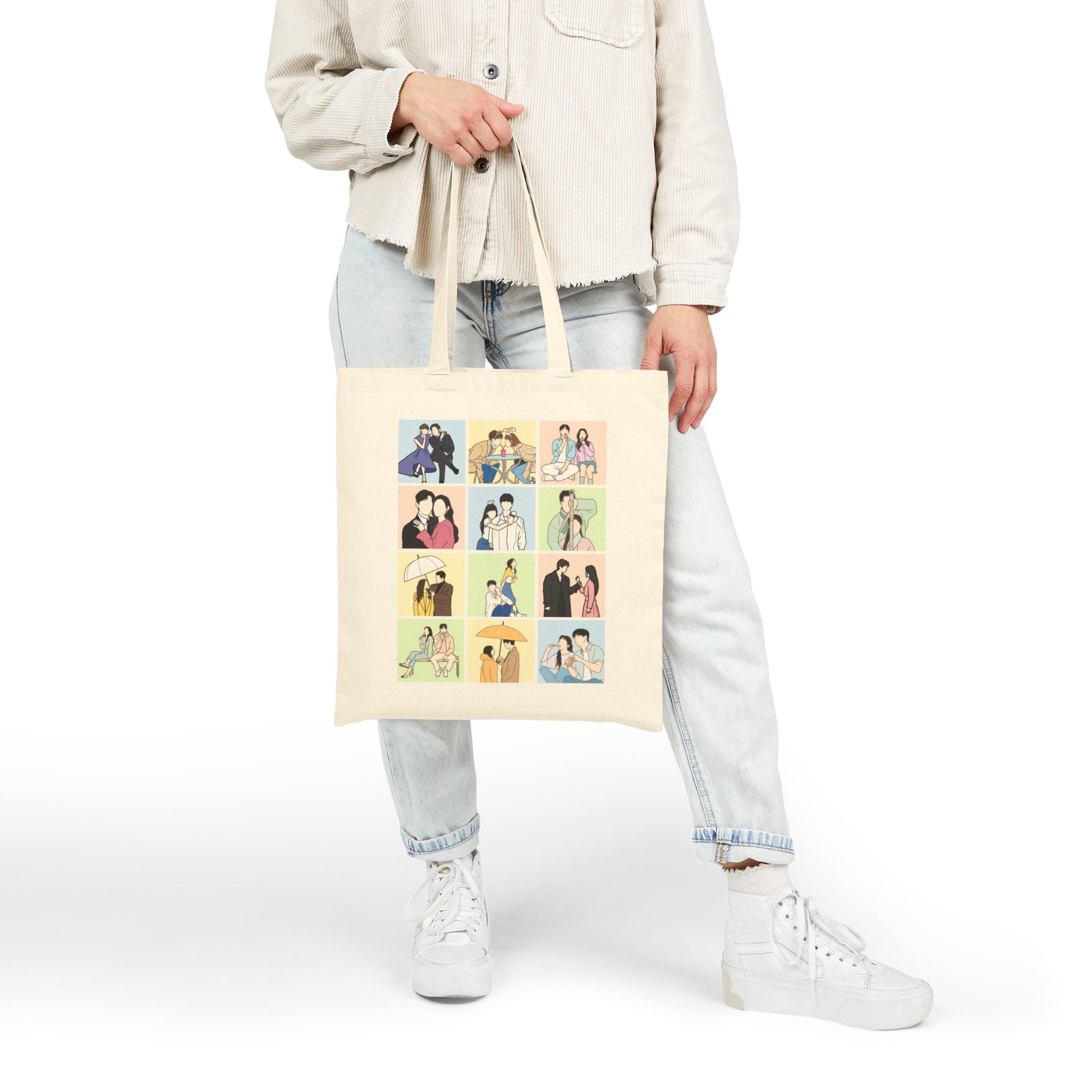 Kdrama Collage Tote Bag – Aesthetic Canvas Bag Showcasing Beloved Korean Drama Moments