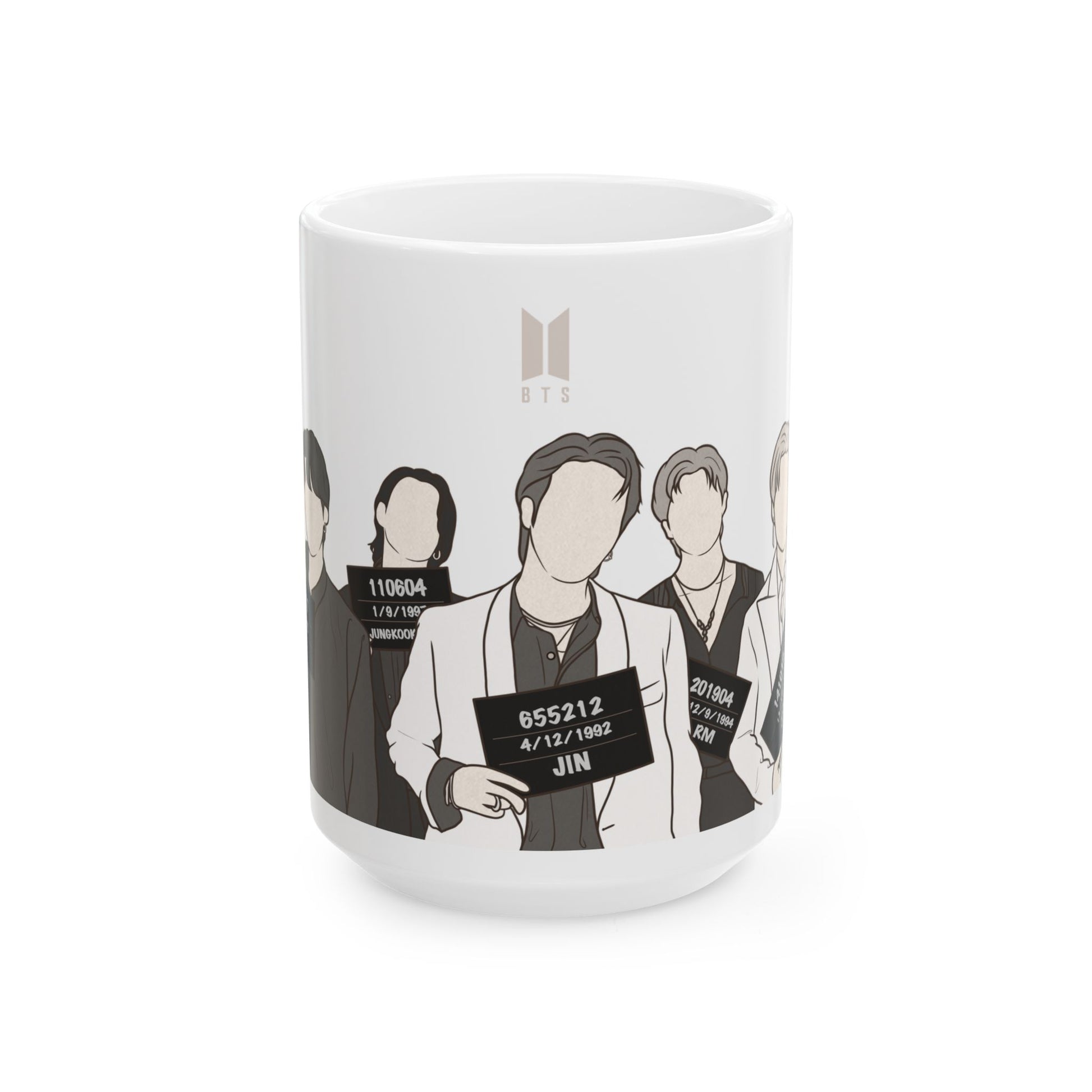 Kpop Butter Mugshot Mug – Minimal Fanart Cup for Bold Fandom Vibes