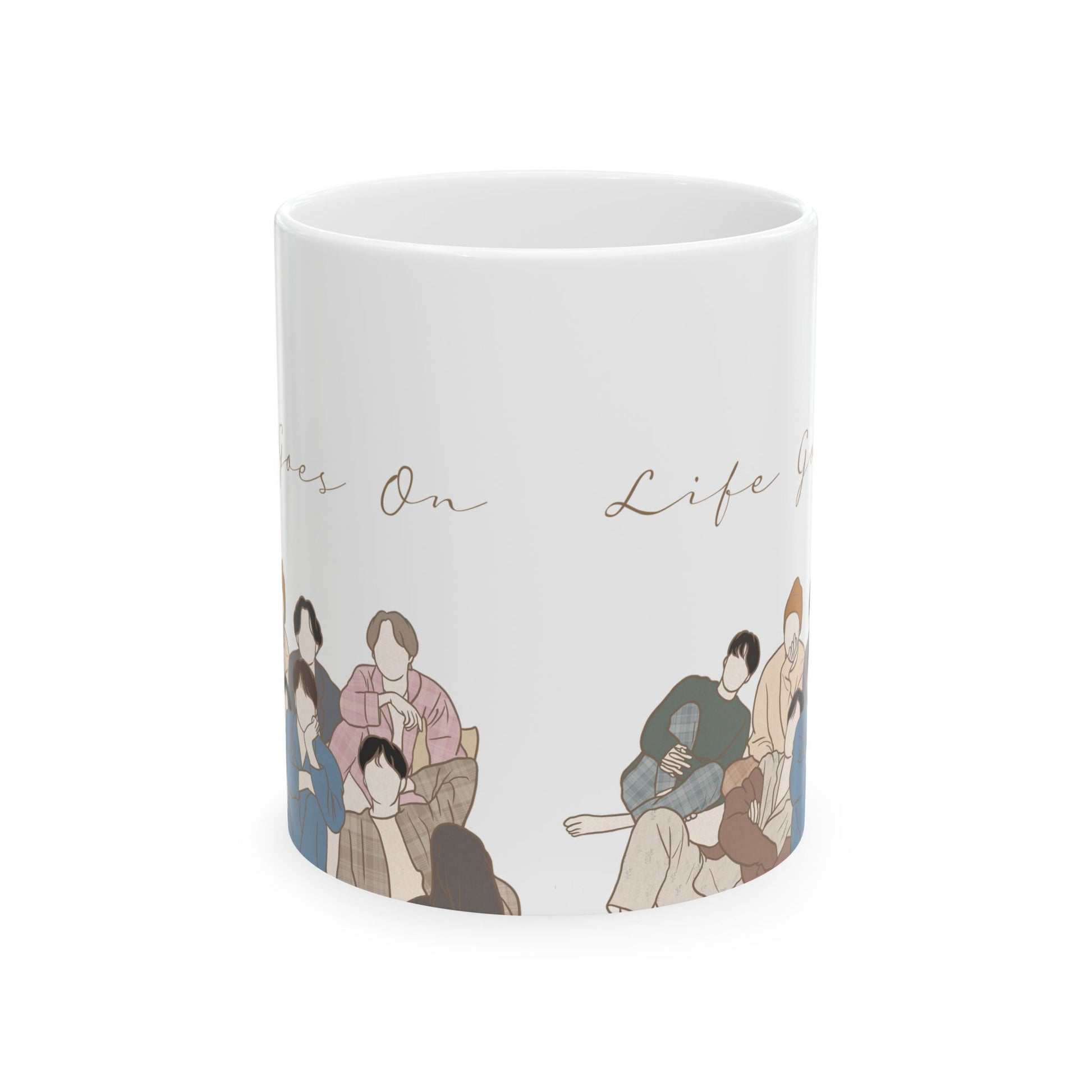 Life Goes On Kpop Fanart Mug – Minimal Healing Gift for Emotional Fans