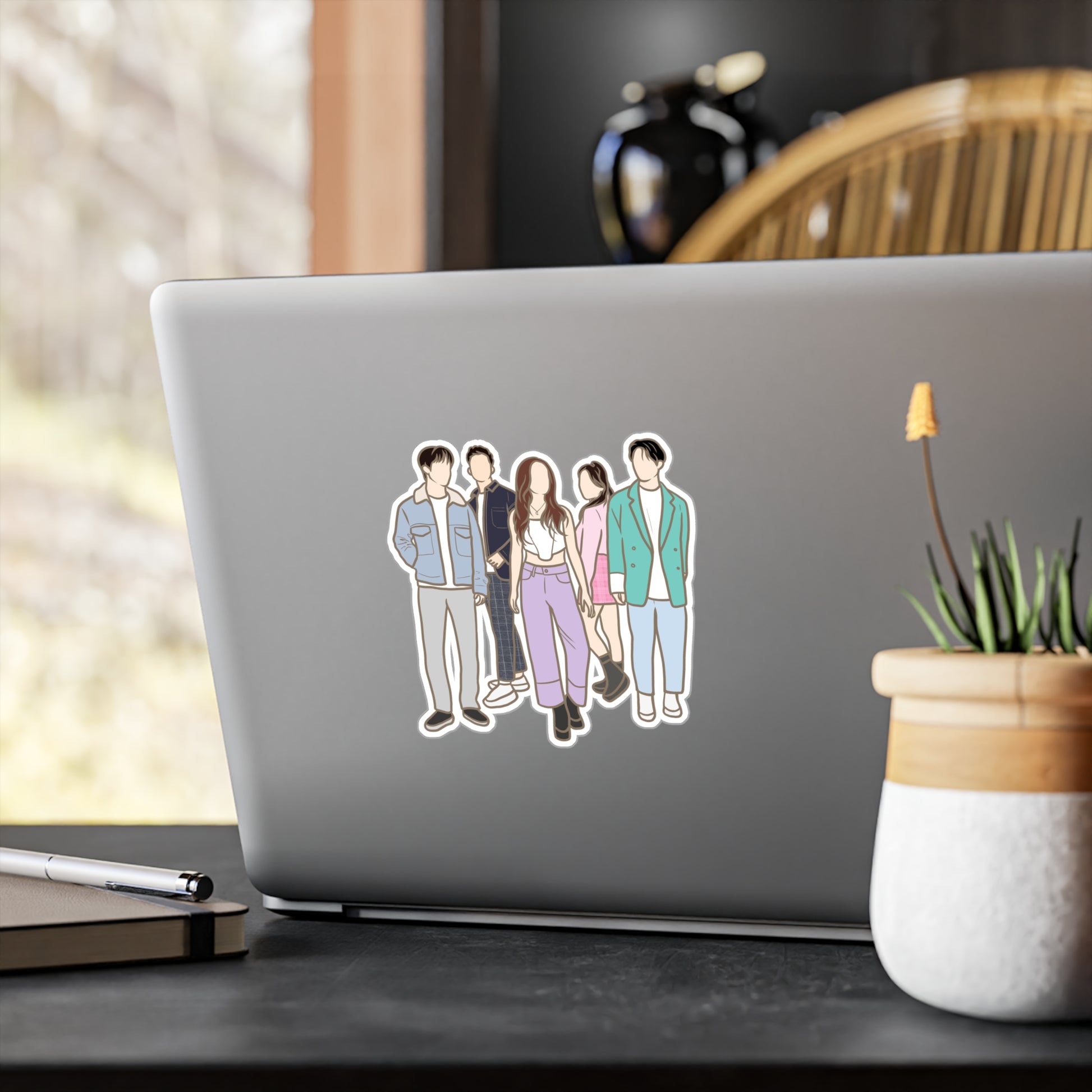 XO, Kitty Kdrama Sticker – Kiss-Cut Fanart for Teen Romance and K-Culture Fans