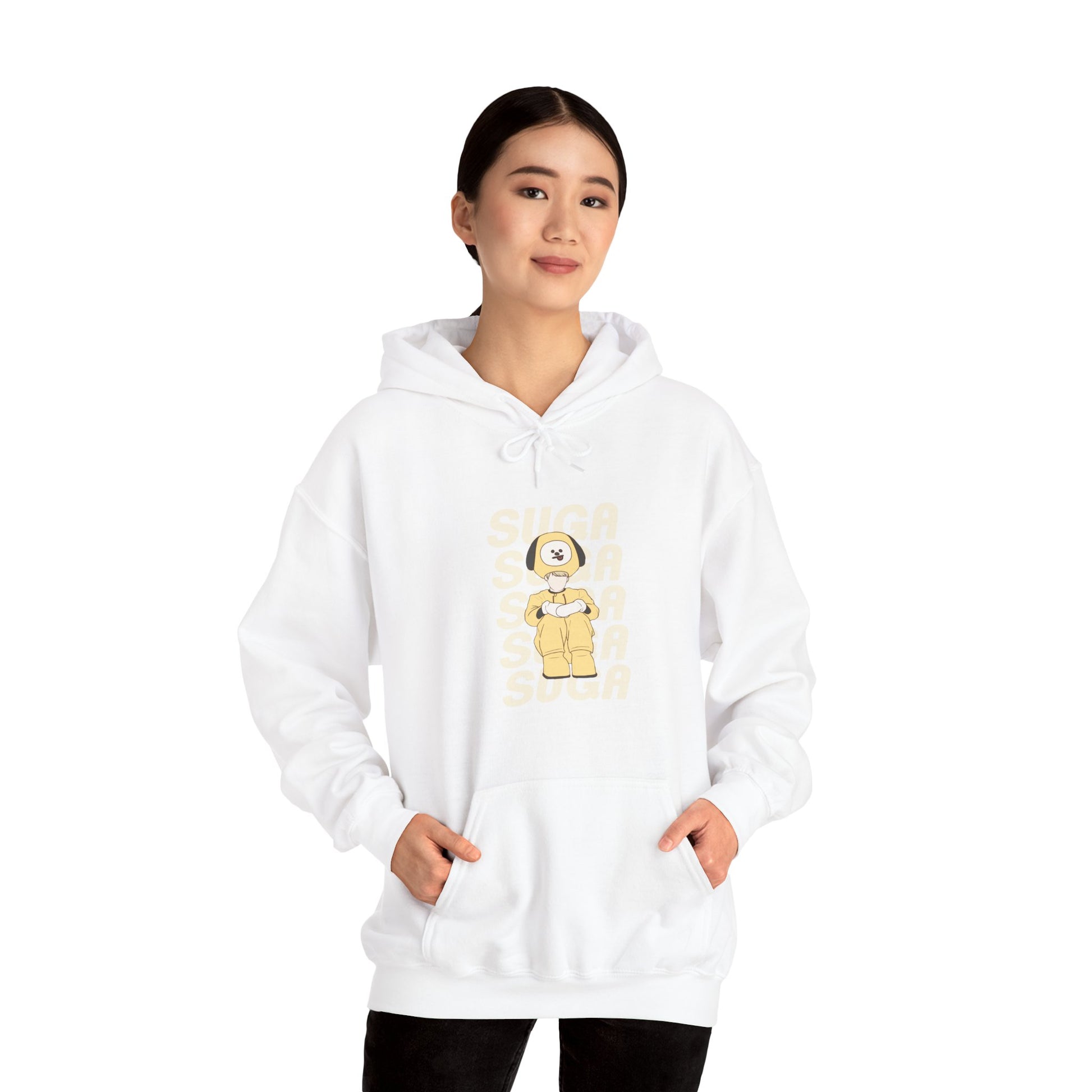 SUGA-Inspired Kpop Hoodie Featuring Chimmy – Playful Hooded Sweatshirt for ARMY and Korean Pop Fans