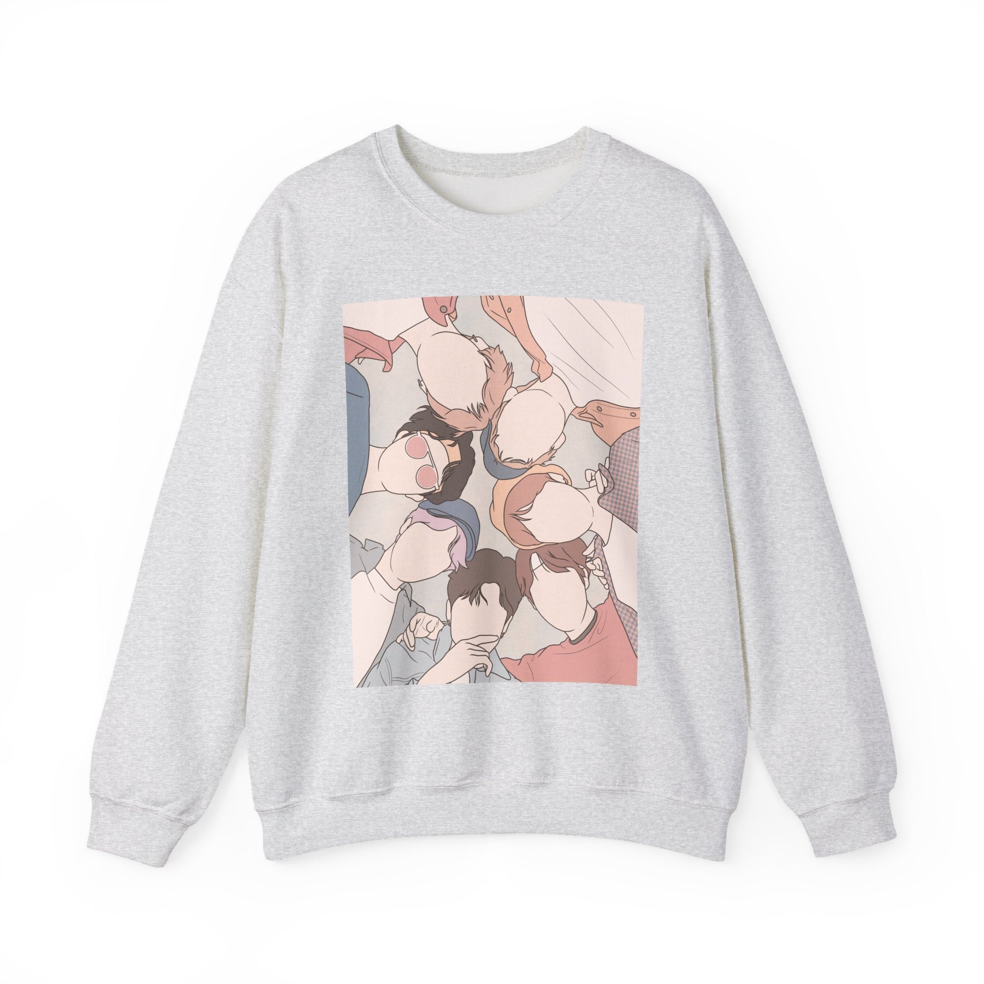 Bangtan-Inspired Kpop Sweatshirt – Unisex Fanart Crewneck for ARMY and Korean Music Lovers